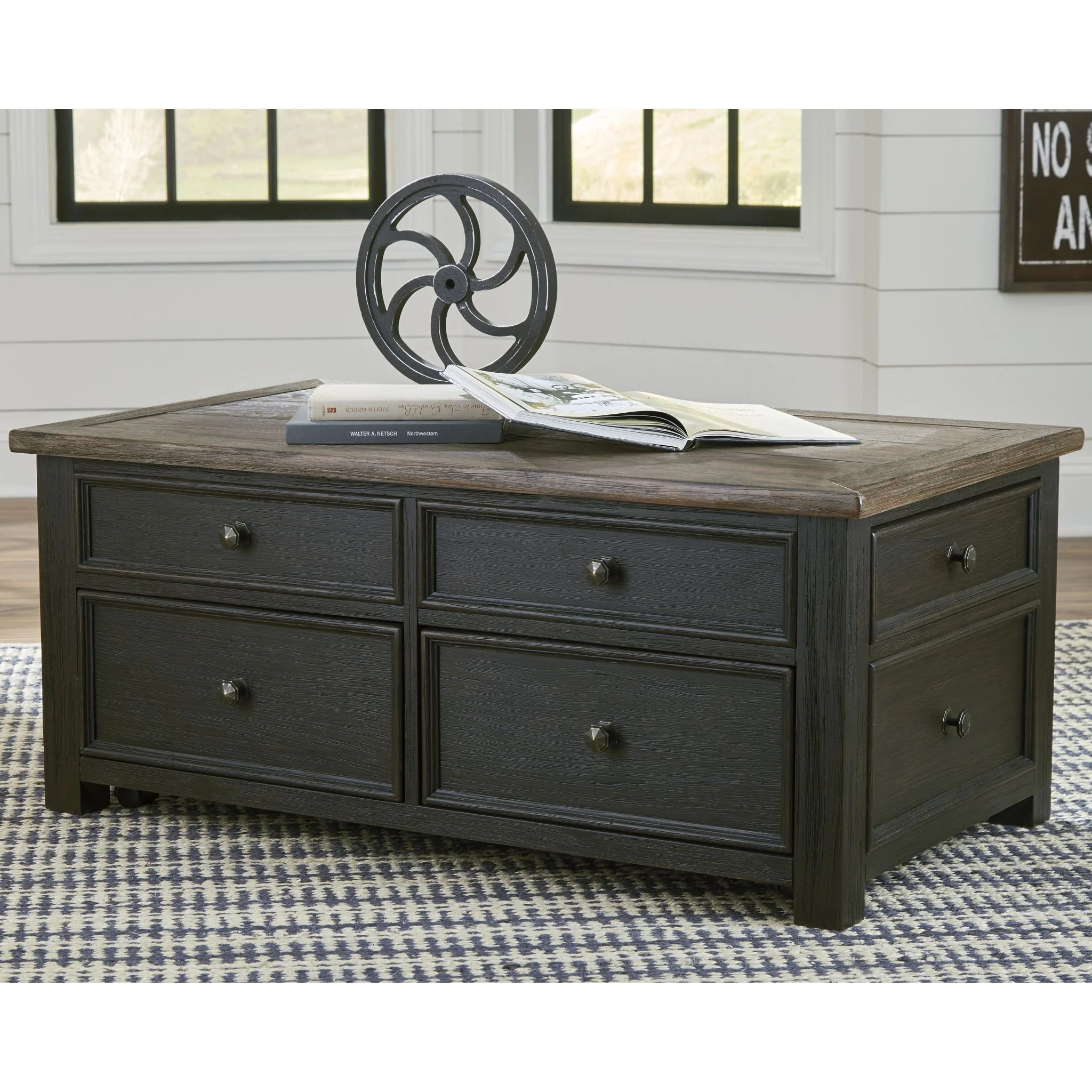 Tyler Creek Coffee Table - Grayish Brown/Black - Image 2