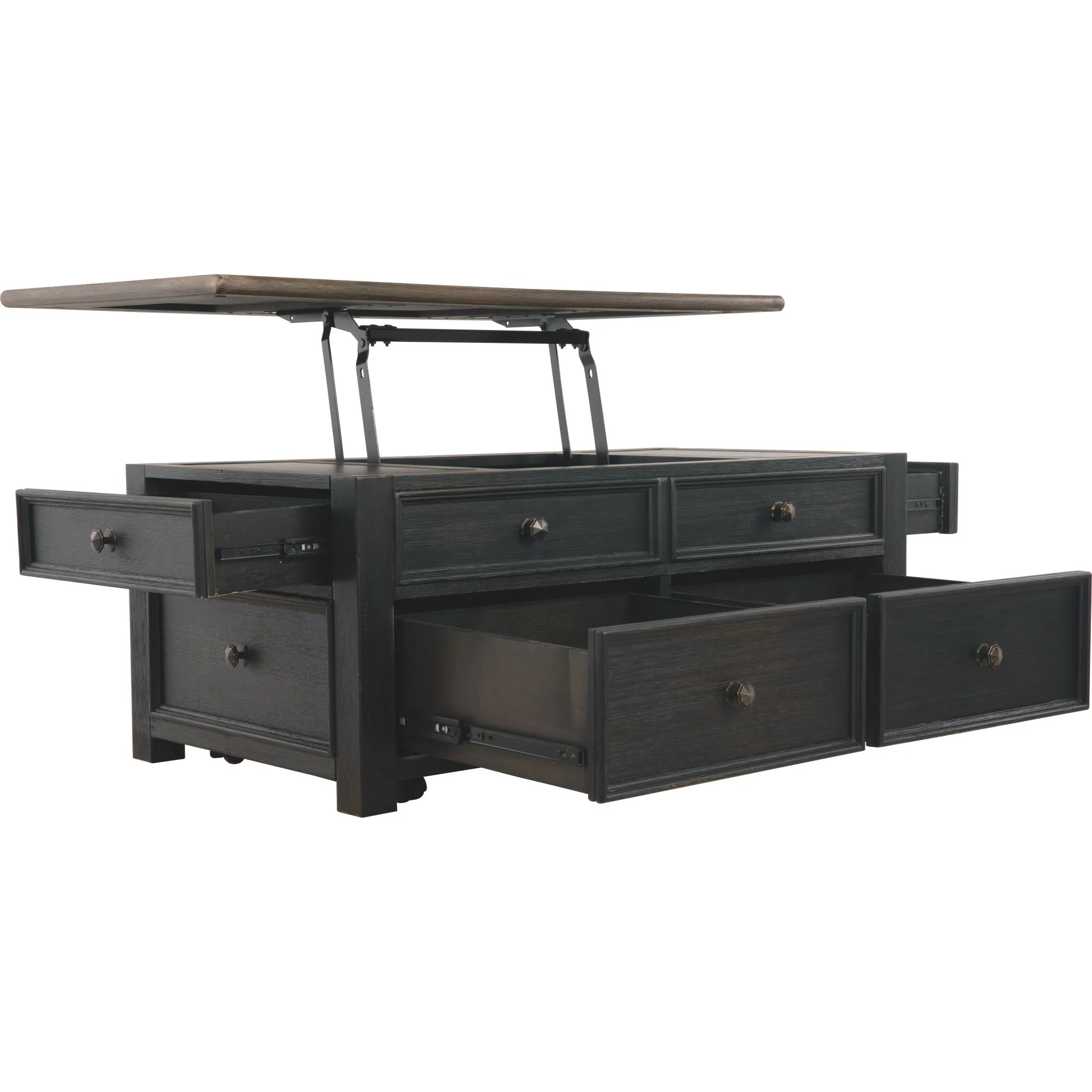 Tyler Creek Coffee Table - Grayish Brown/Black - Image 3