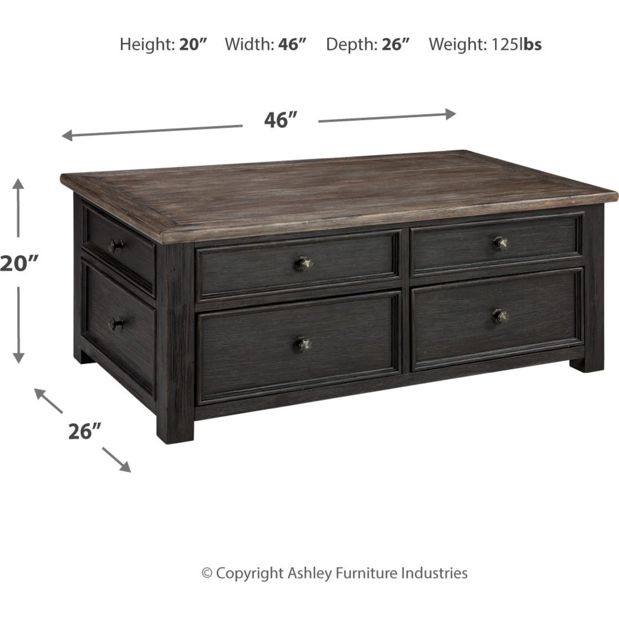 Tyler Creek Coffee Table - Grayish Brown/Black - Image 33