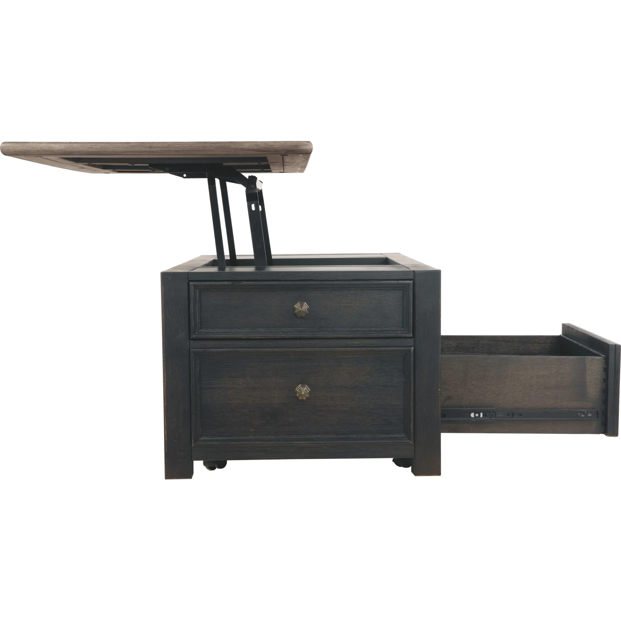 Tyler Creek Coffee Table - Grayish Brown/Black - Image 9