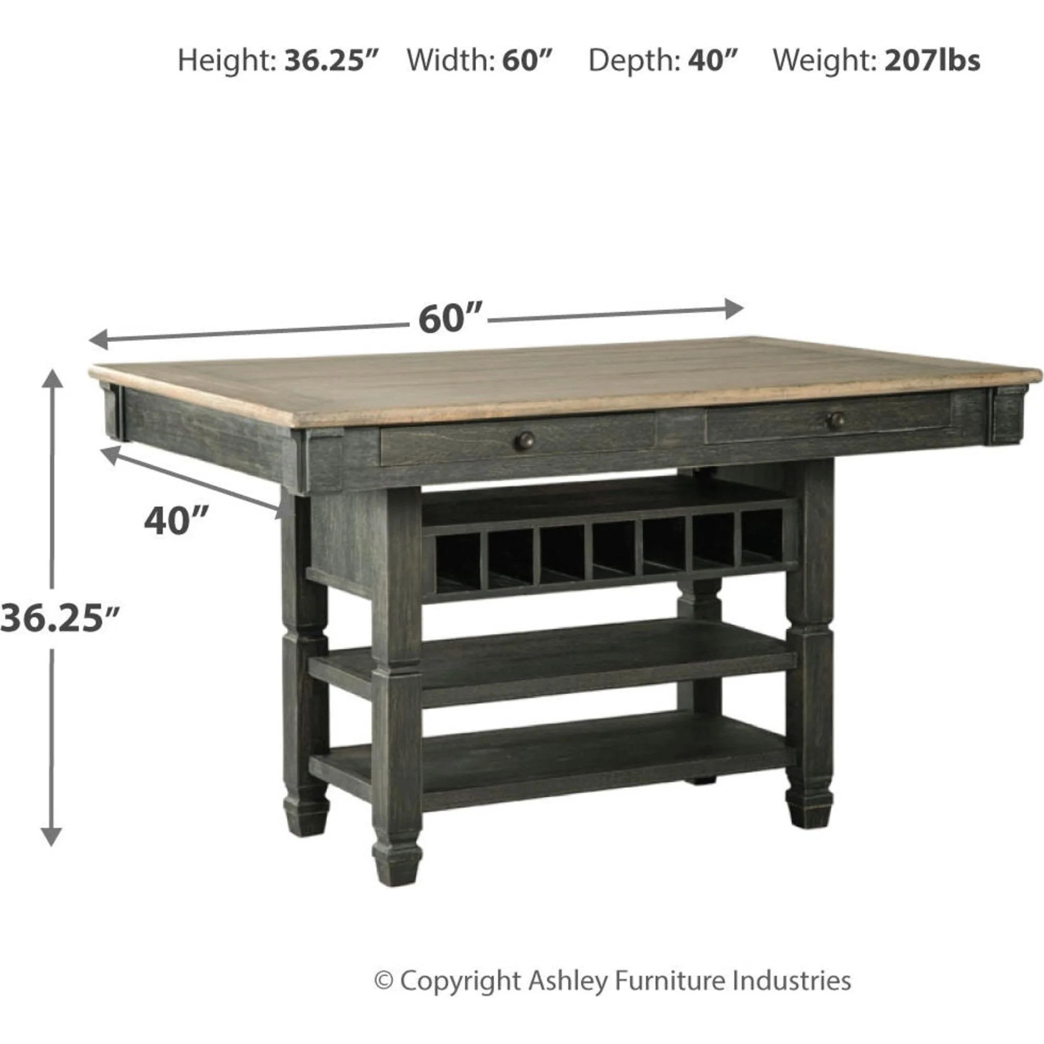 Tyler Creek Counter Height Table - Black/Grey - (D736-32) - Image 21