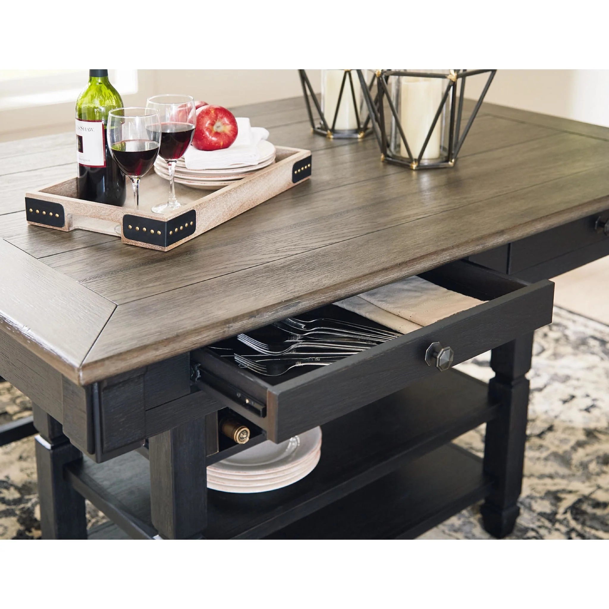 Tyler Creek Counter Height Table - Black/Grey - (D736-32) - Image 30