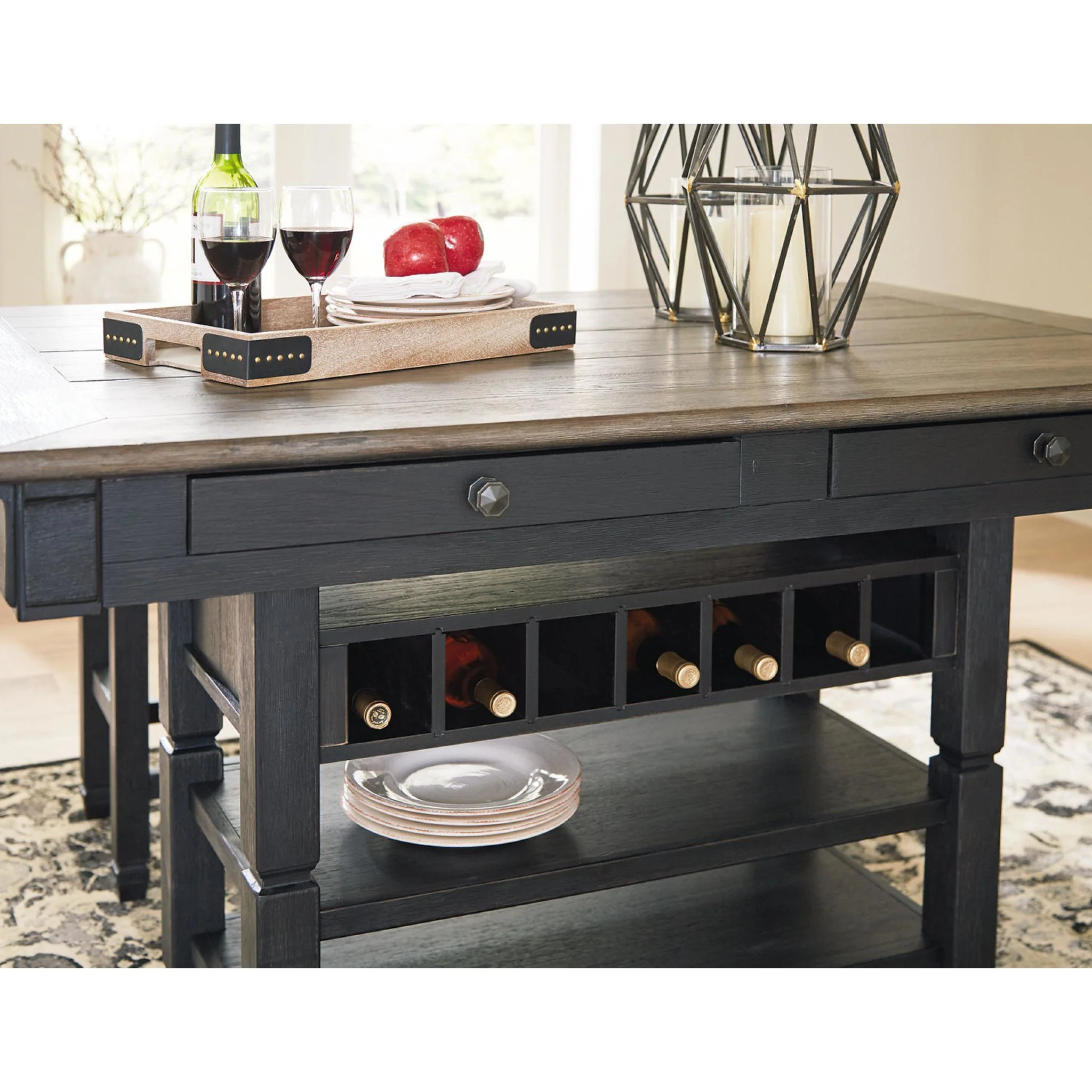 Tyler Creek Counter Height Table - Black/Grey - (D736-32) - Image 34