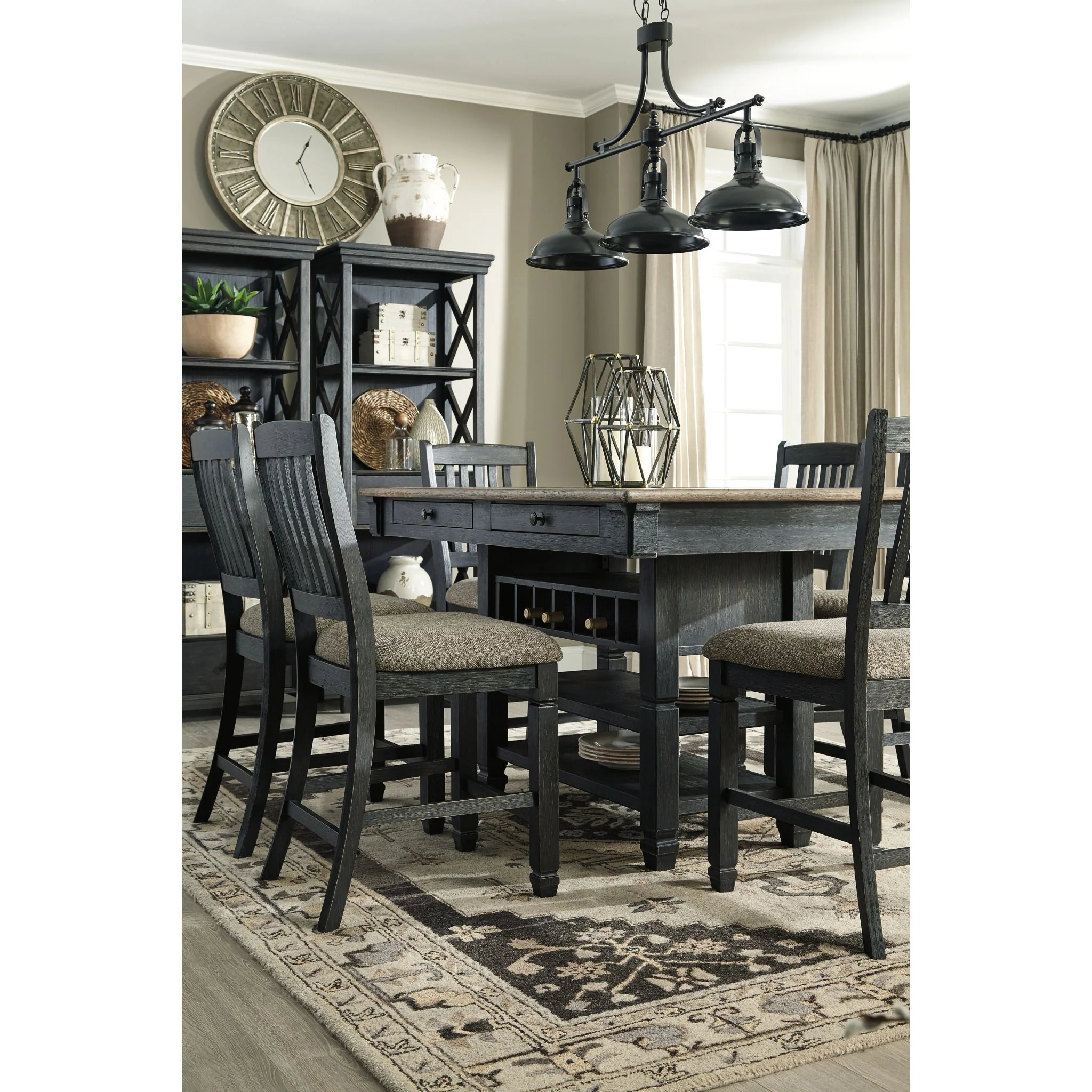 Tyler Creek Counter Height Table - Black/Grey - (D736-32) - Image 9