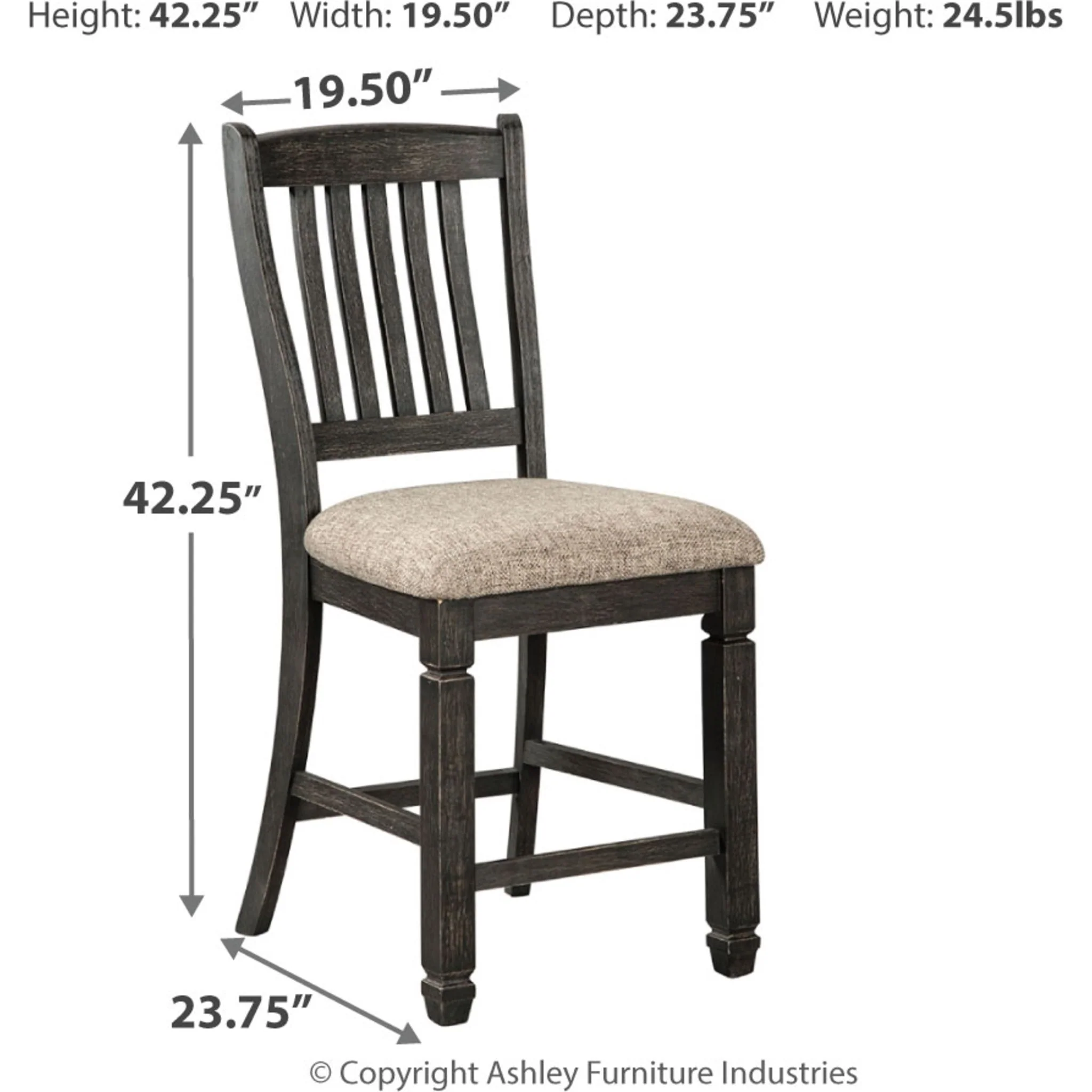 Tyler Creek Counter Height Stool - Black/Grayish Brown - (D736-124) - Image 13