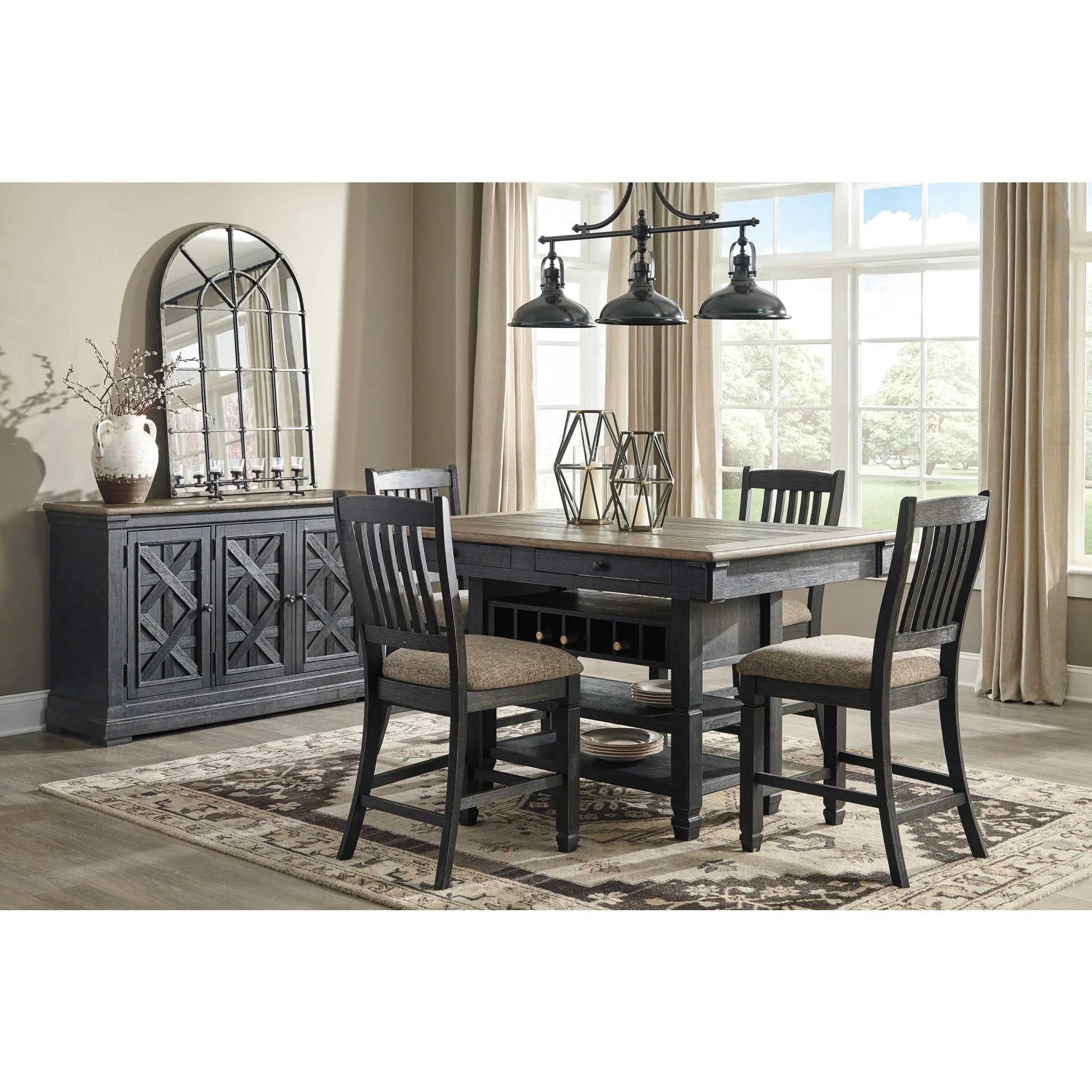 Tyler Creek Counter Height Stool - Black/Grayish Brown - (D736-124) - Image 3