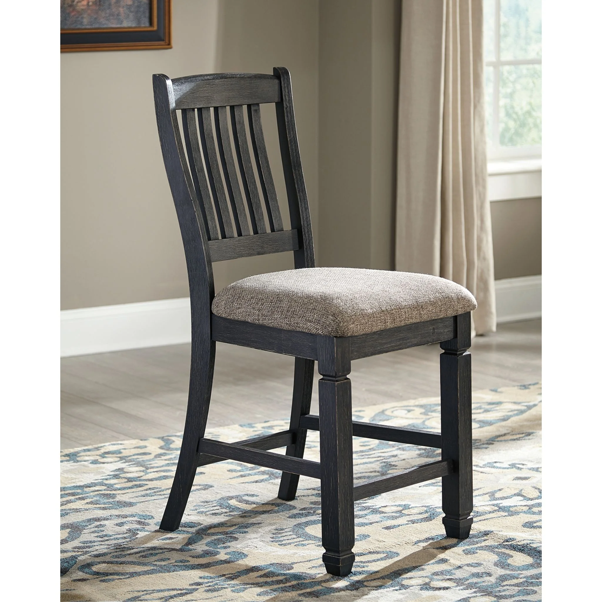 Tyler Creek Counter Height Stool - Black/Grayish Brown - (D736-124) - Image 6