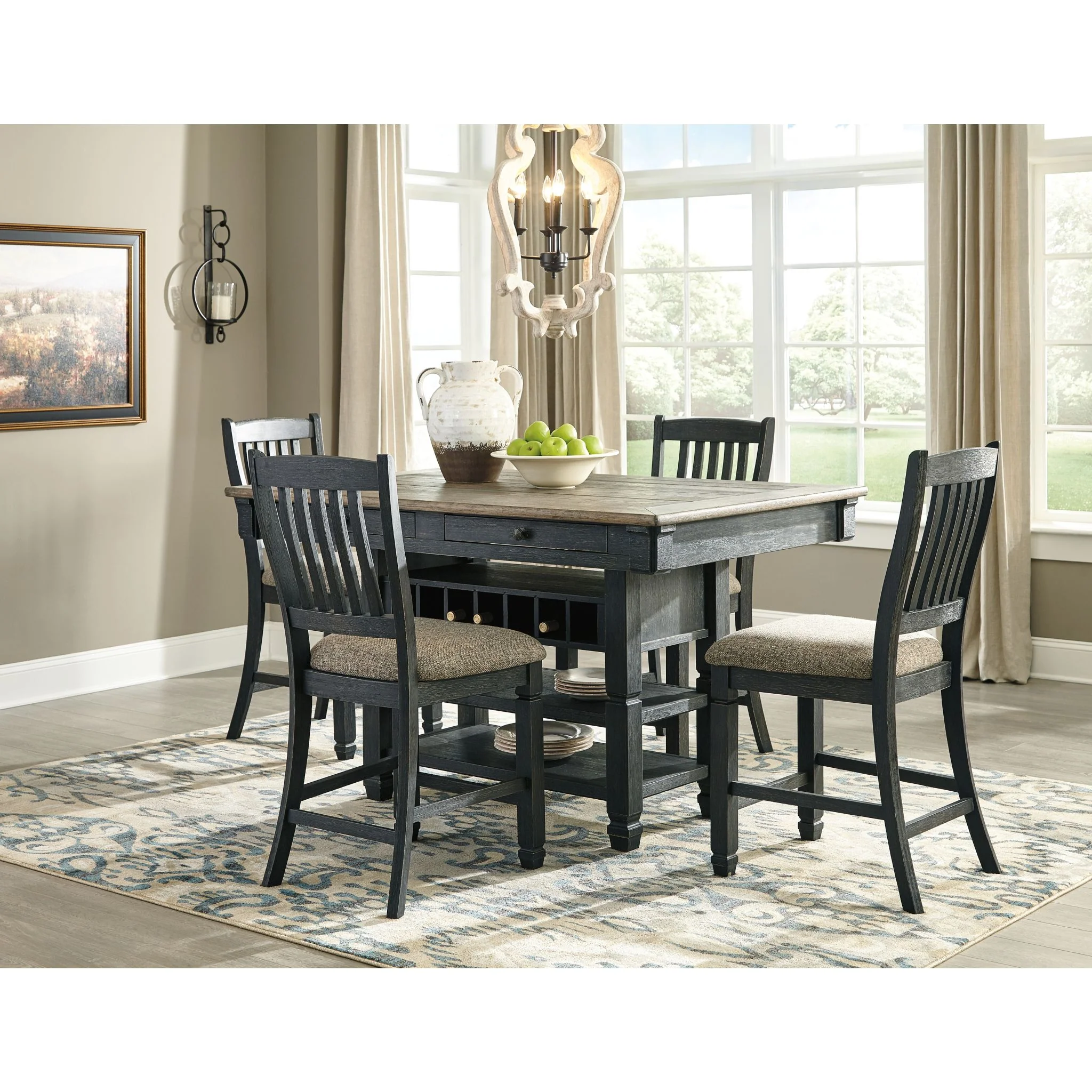 Tyler Creek Counter Height Stool - Black/Grayish Brown - (D736-124) - Image 8