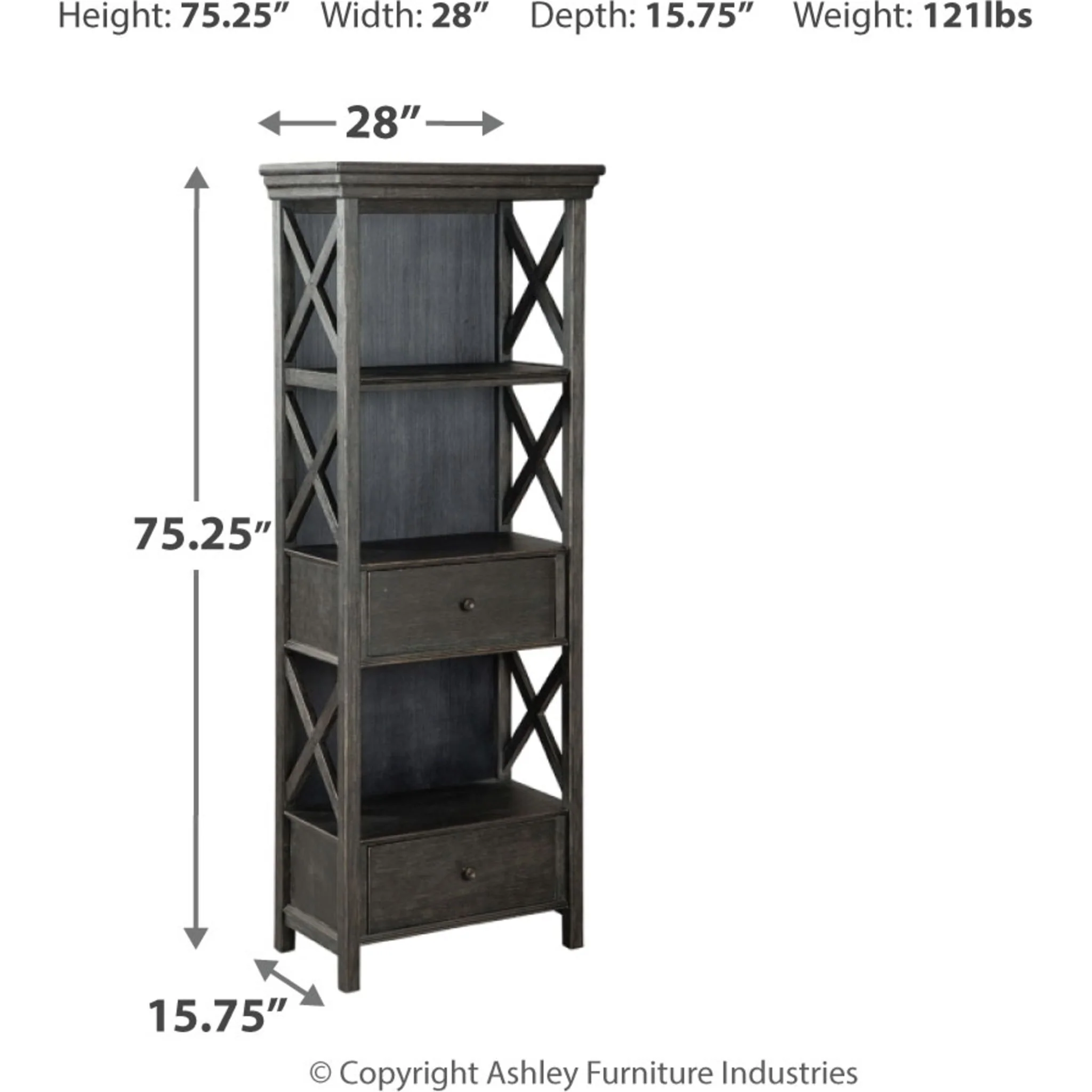 Tyler Creek Display Cabinet - Black/Grey - (D736-76) - Image 4