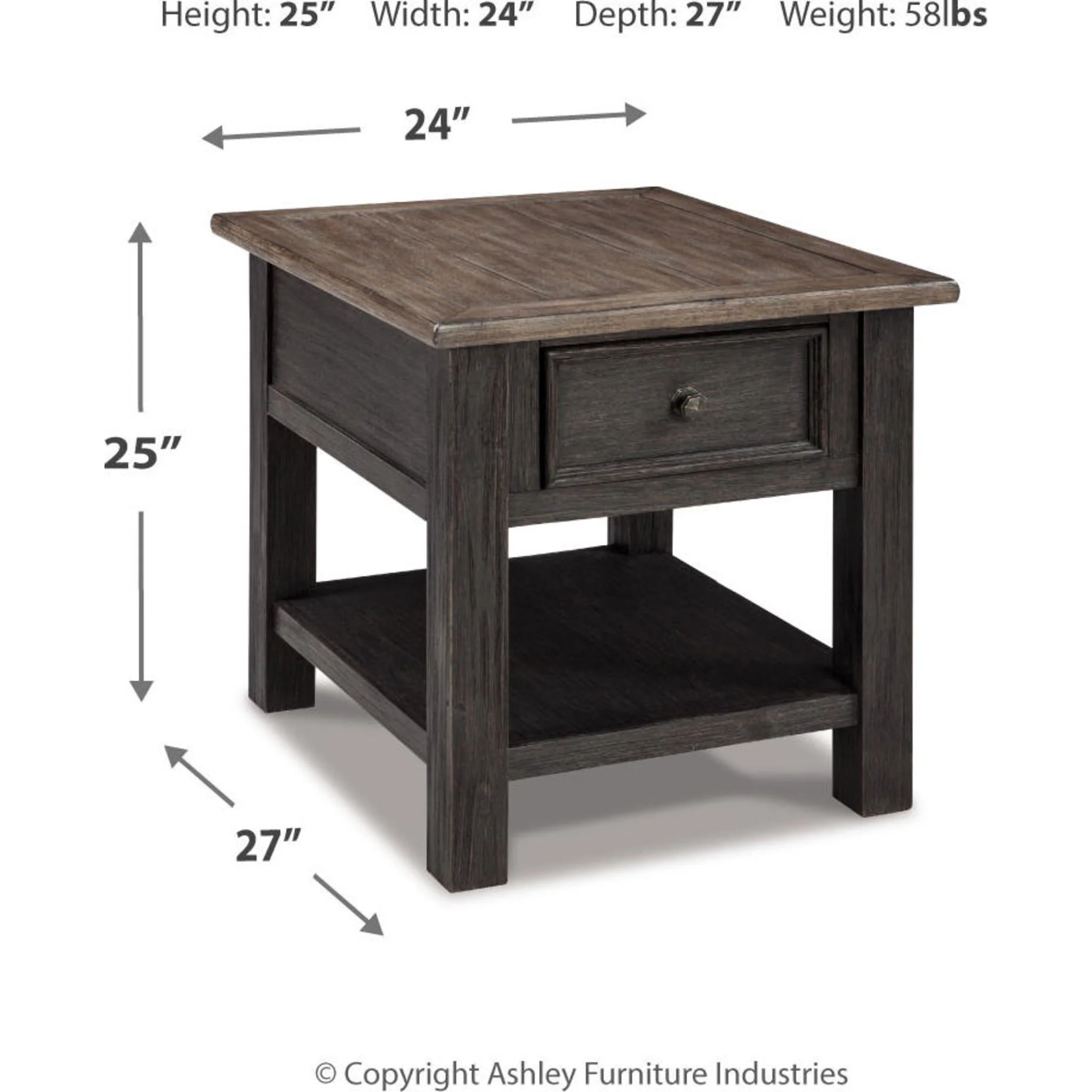 Tyler Creek End Table - Grayish Brown/Black - Image 19