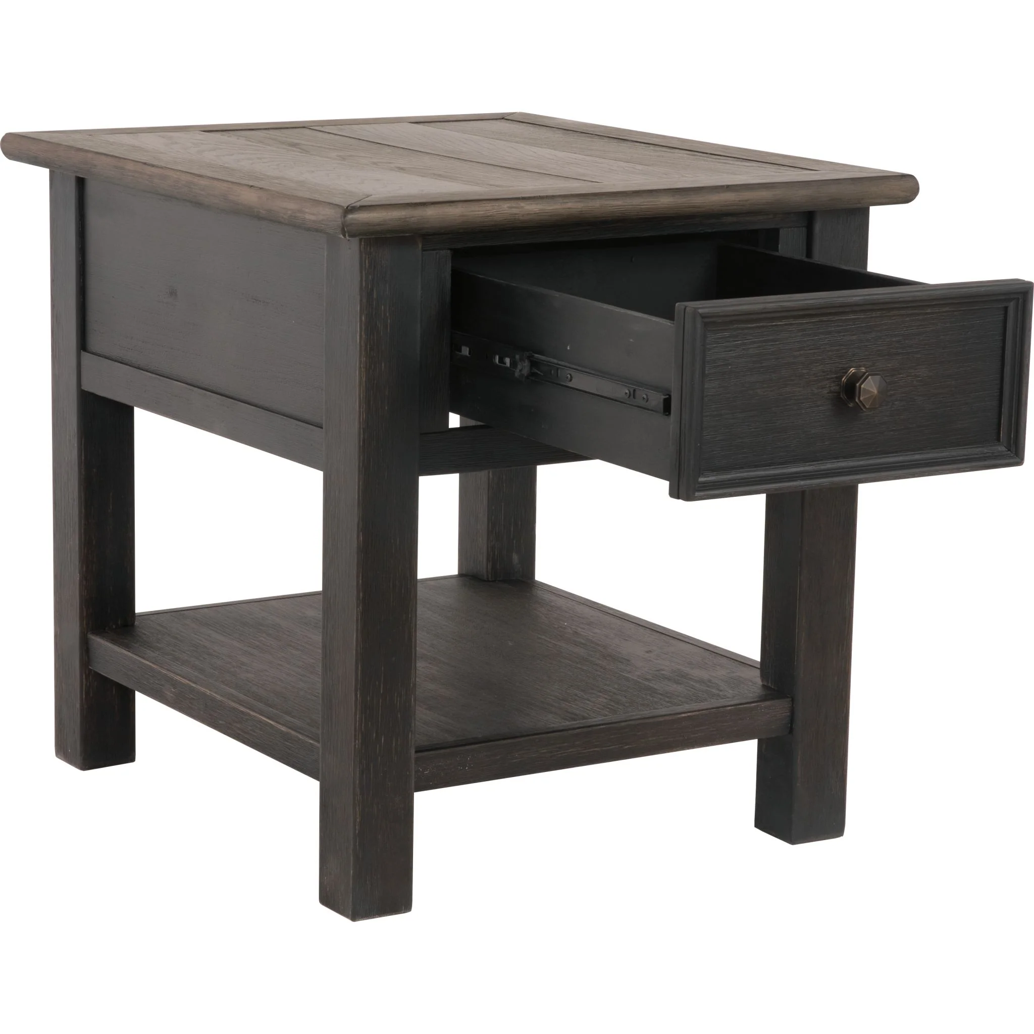 Tyler Creek End Table - Grayish Brown/Black - Image 3