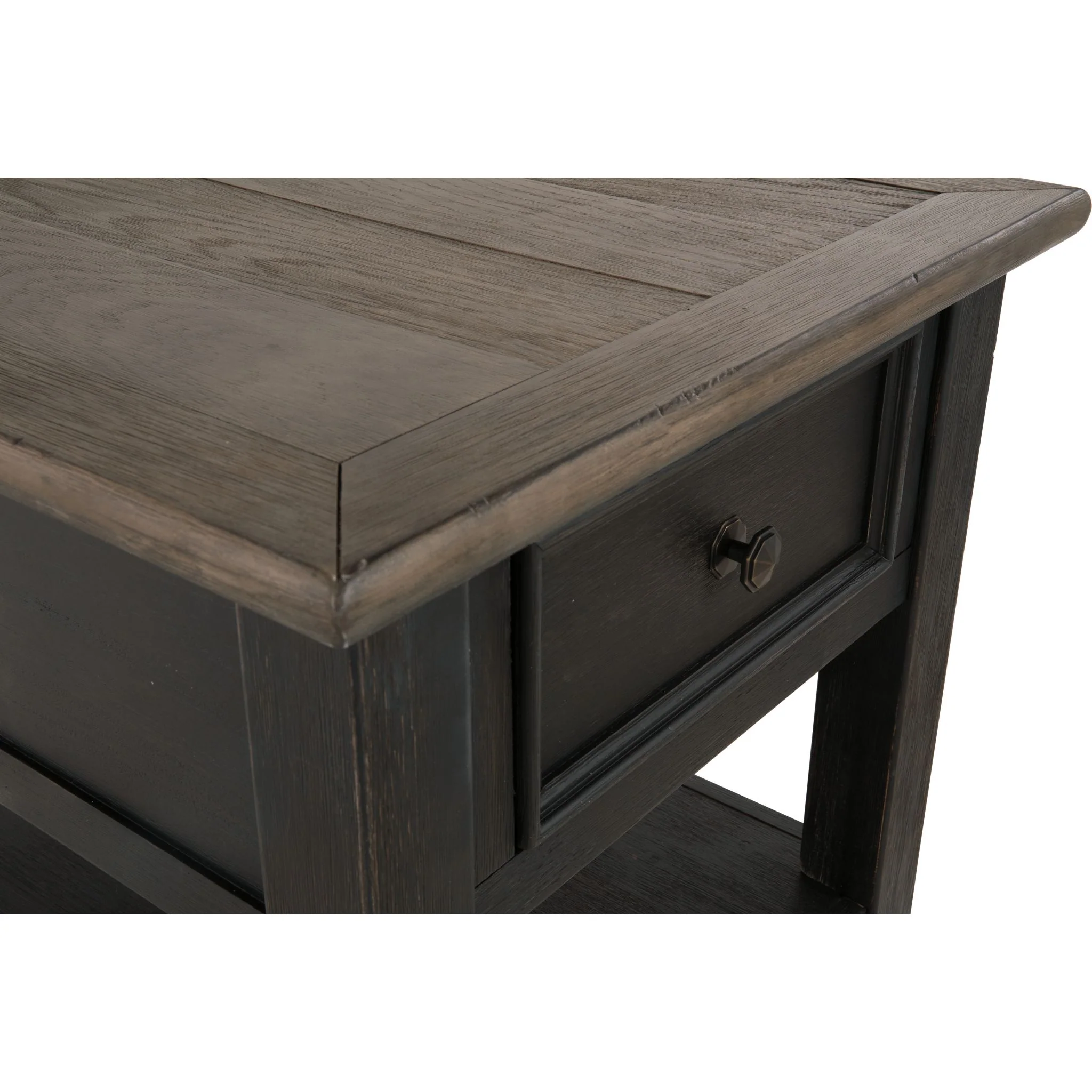 Tyler Creek End Table - Grayish Brown/Black - Image 9