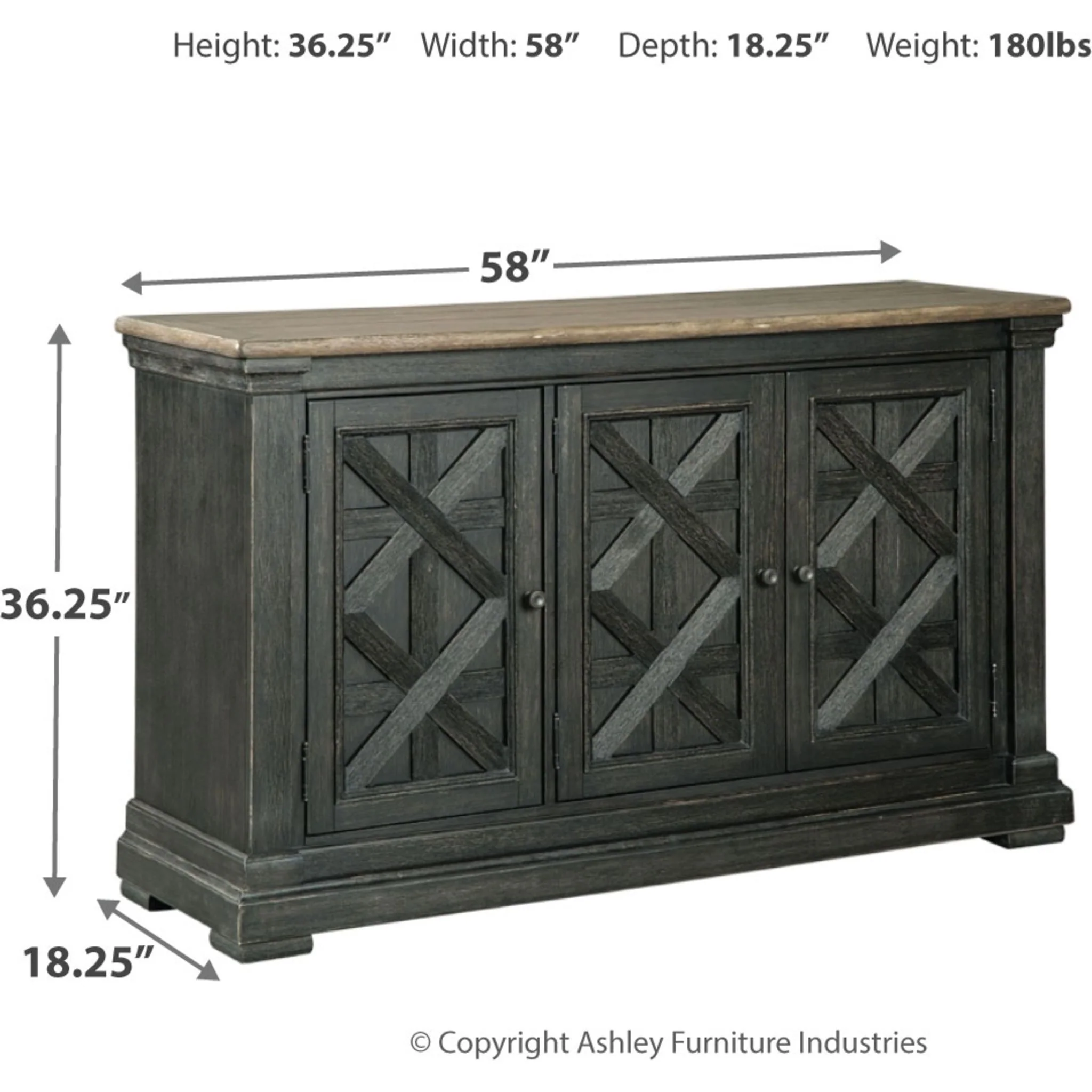 Tyler Creek Dining Server - Black/Grey - (D736-60) - Image 4