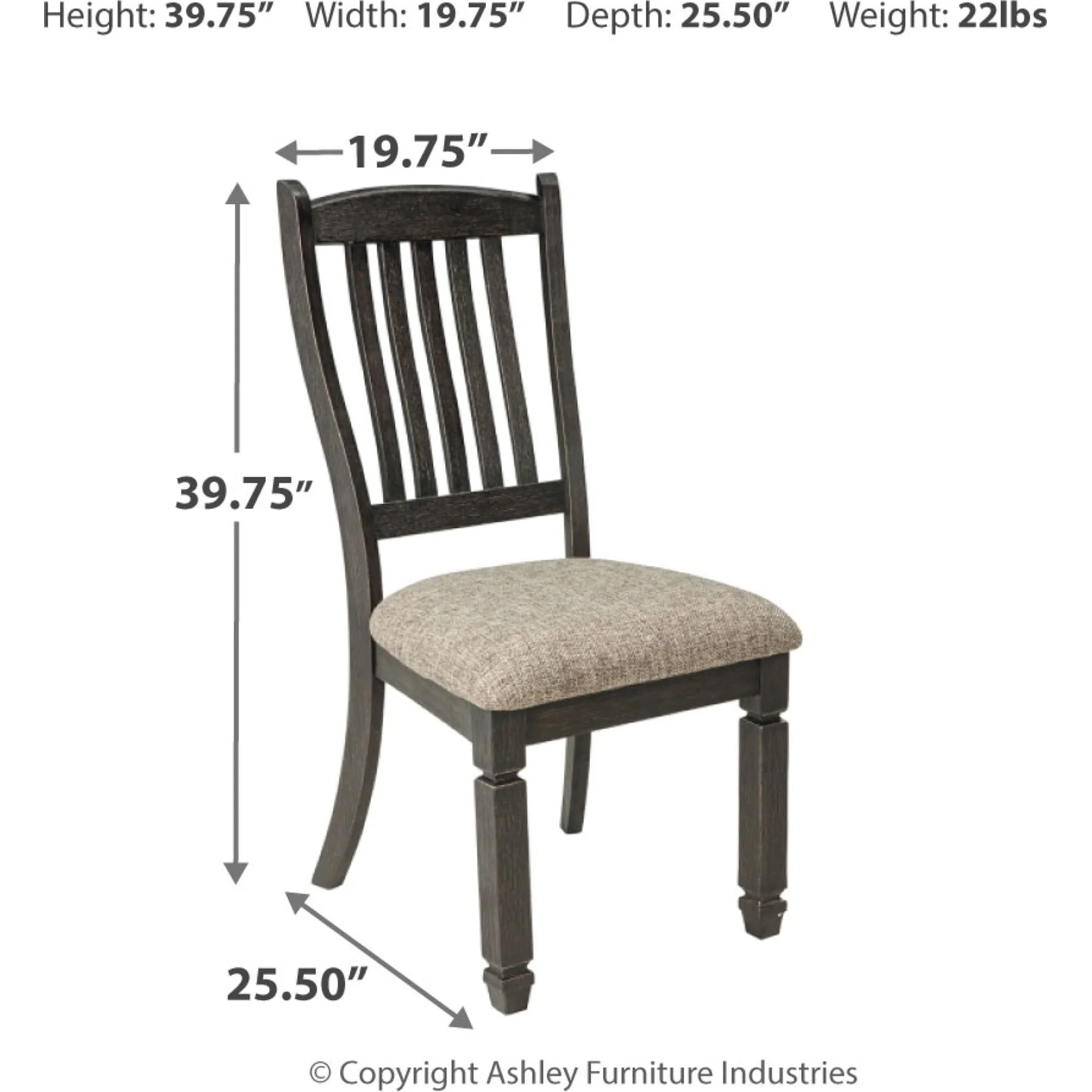 Tyler Creek Side Chair - Black/Grey - (D736-01) - Image 10
