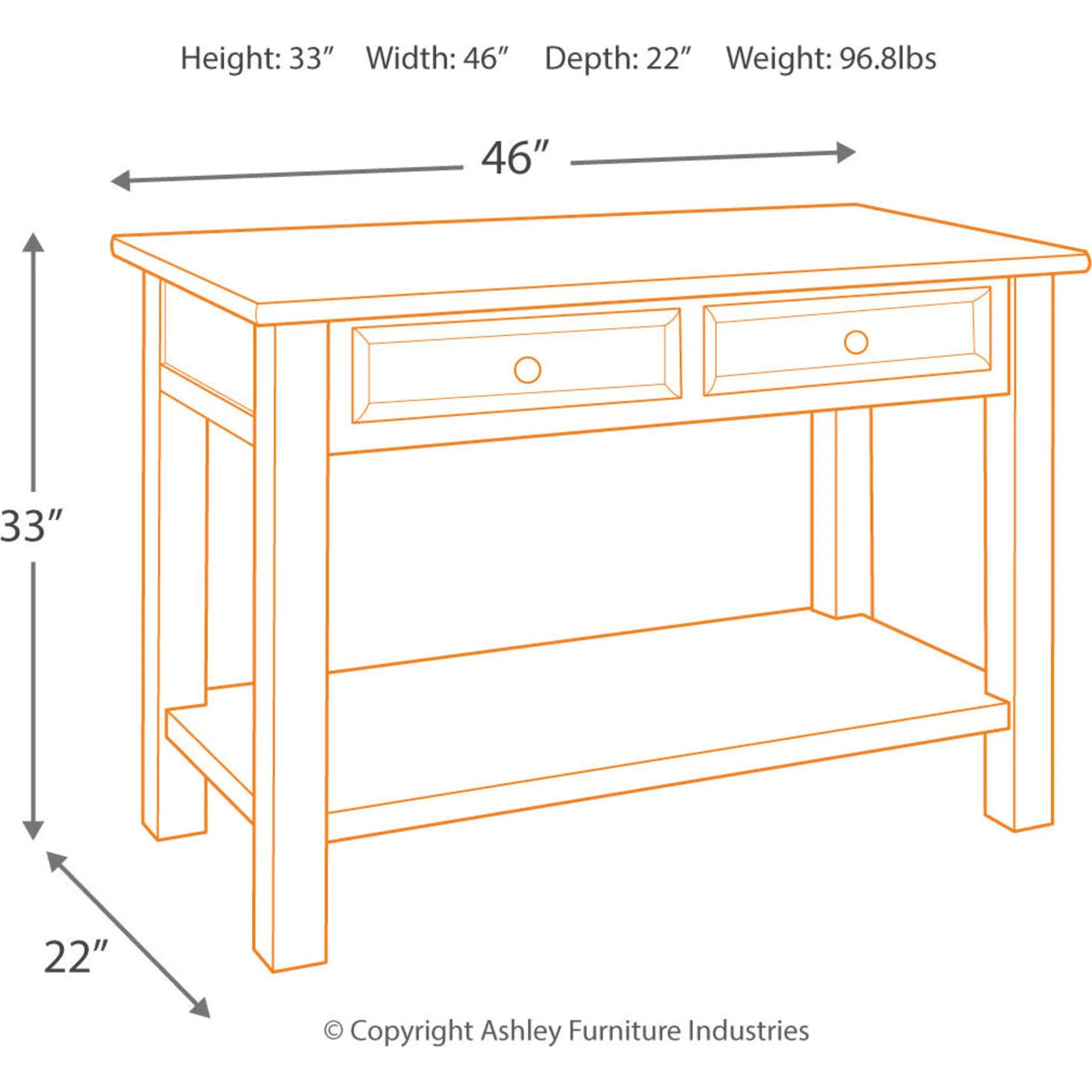 Tyler Creek Sofa Table - Brown/Black - Image 19