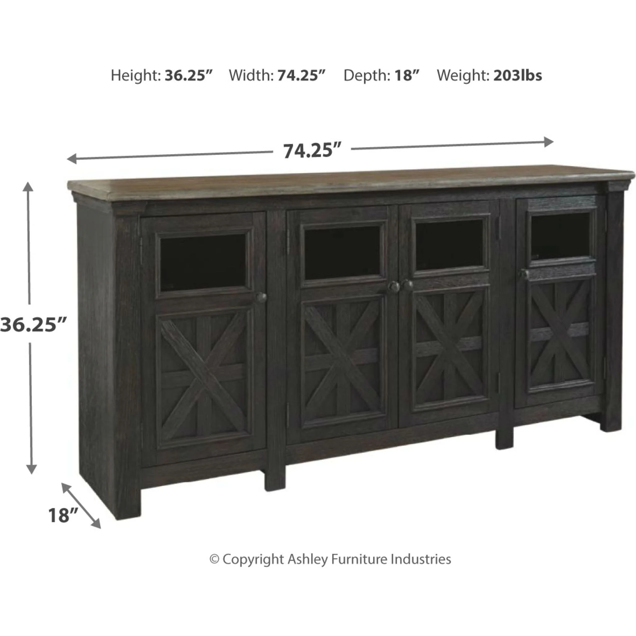 Tyler Creek TV Stand - Black/Gray - Image 6