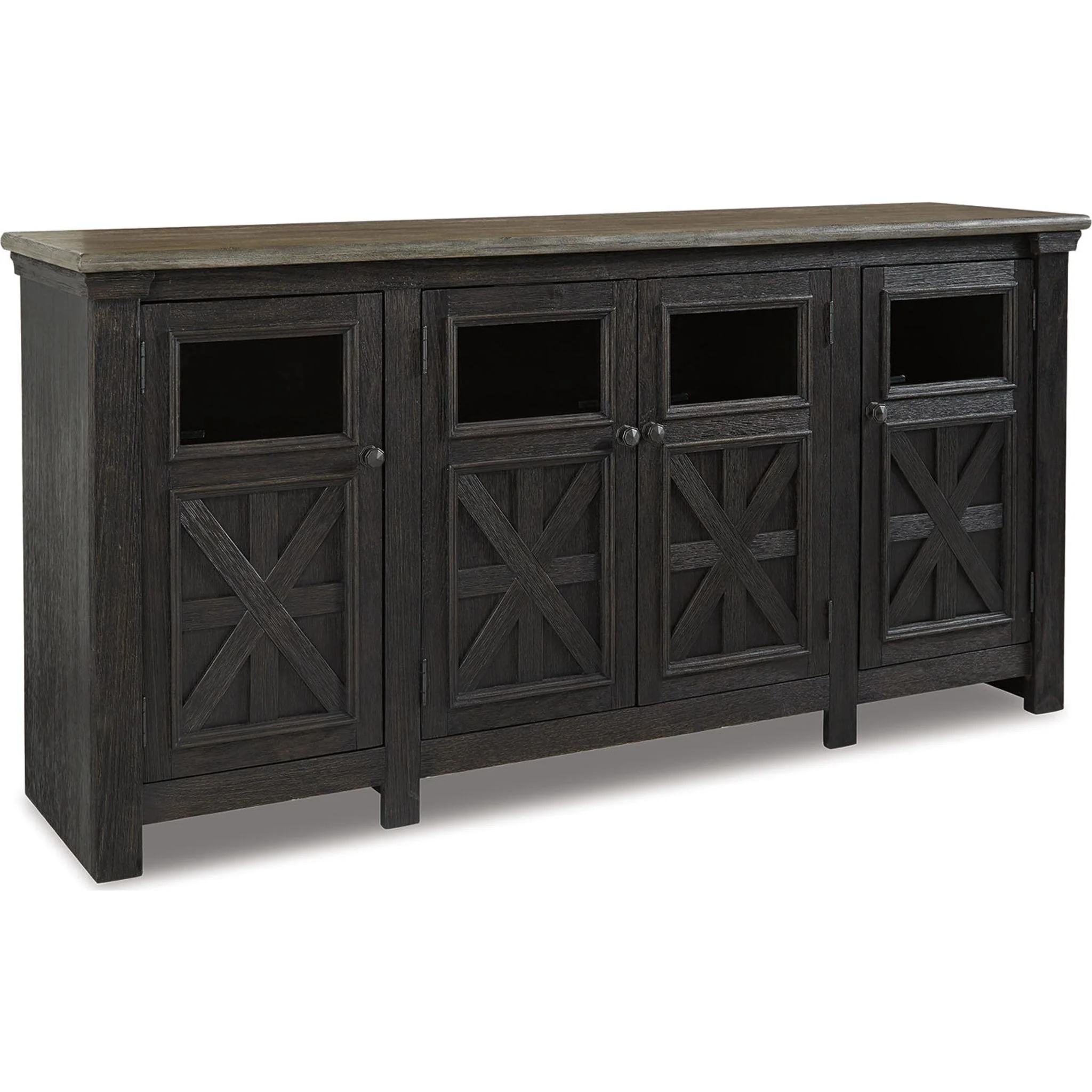 Tyler Creek TV Stand - Black/Gray - Image 8