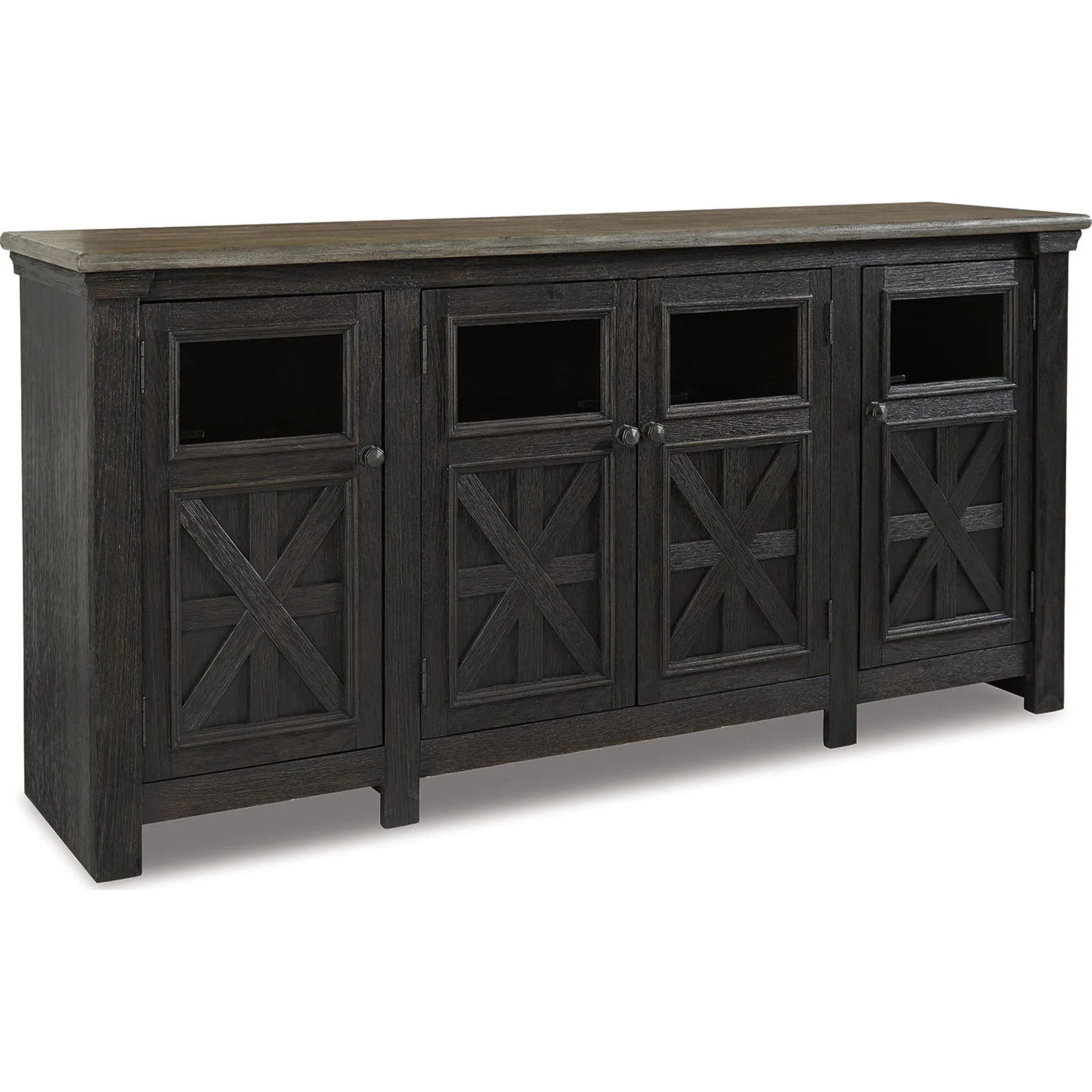 Tyler Creek TV Stand - Black/Gray - Image 9