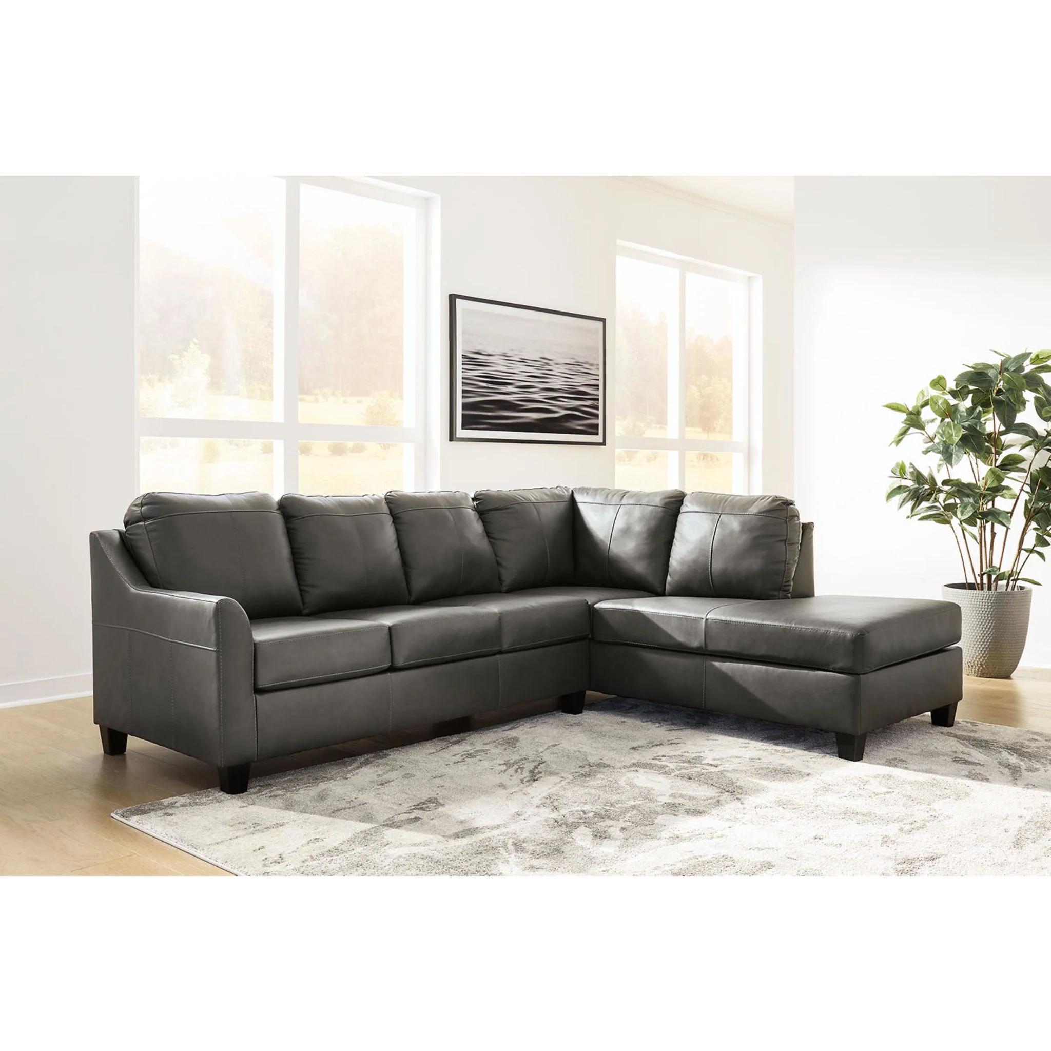 Valderno 2 Piece Sectional with Chaise - Fog - Image 4