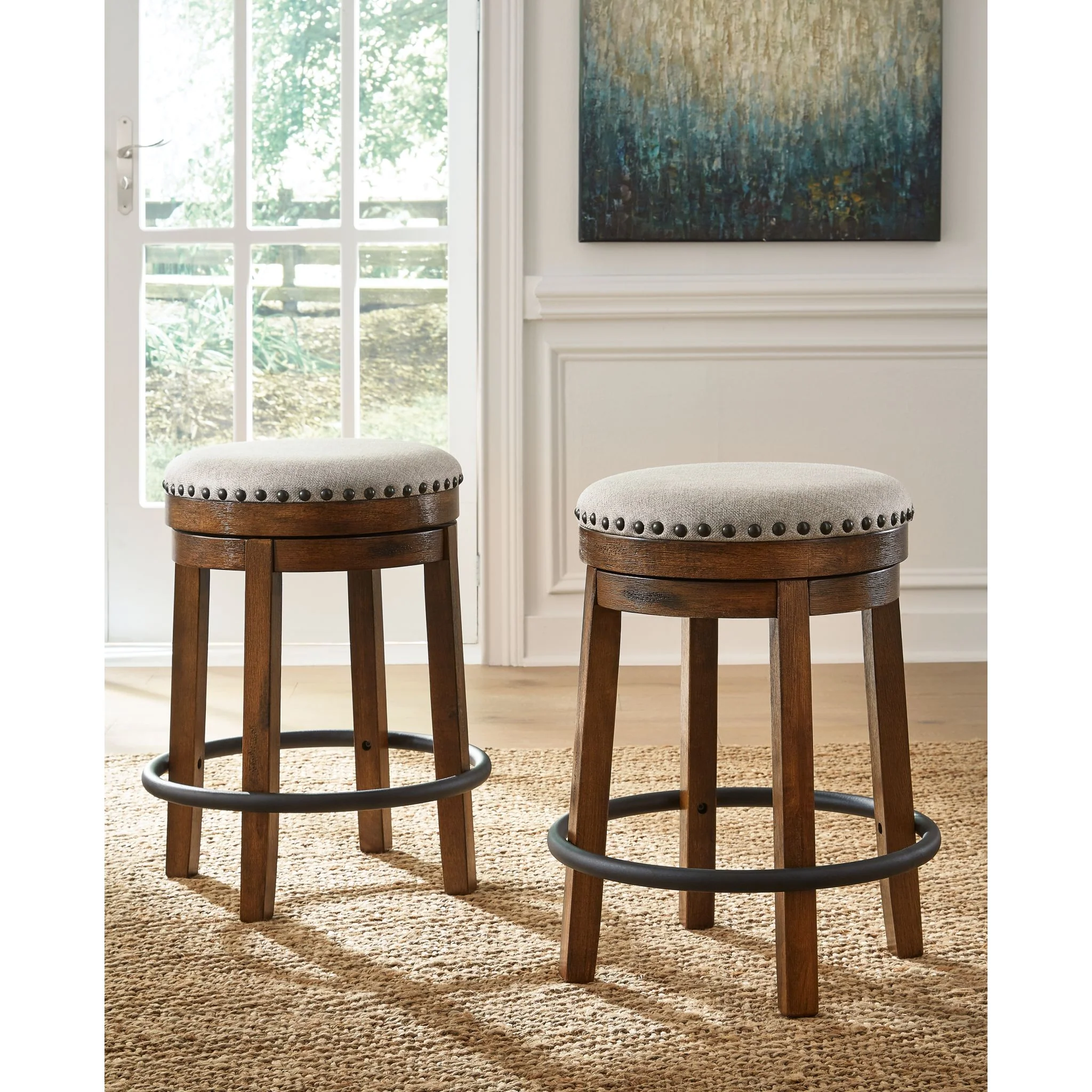 Valebeck Counter Height Stool - Brown/Black - (D546-124) - Image 2