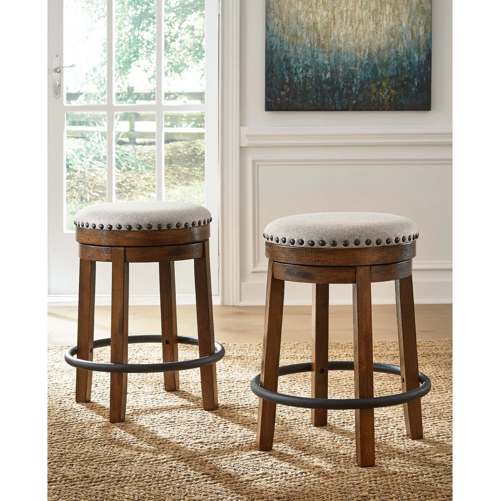 Valebeck Counter Height Stool - Brown/Black - (D546-124) - Image 8