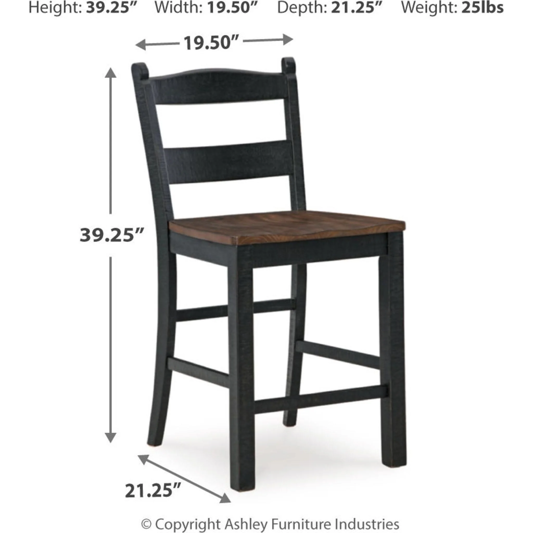 Valebeck Counter Height Stool - Black/Brown - (D546-724) - Image 10