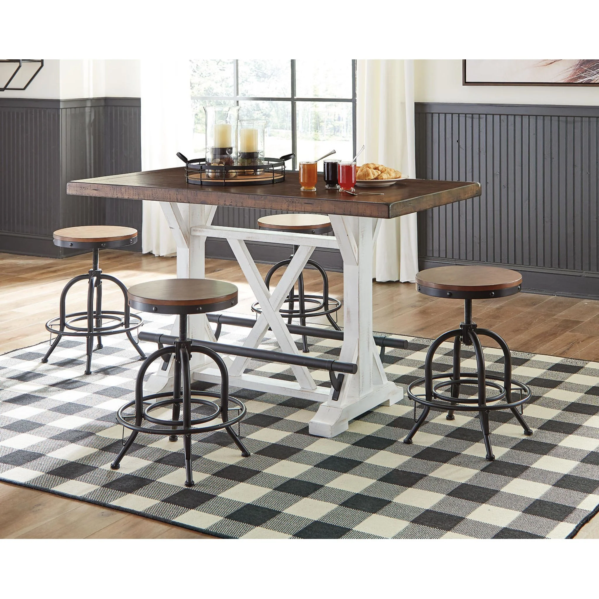 Valebeck Counter Height Table - White/Brown - (D546-13) - Image 10