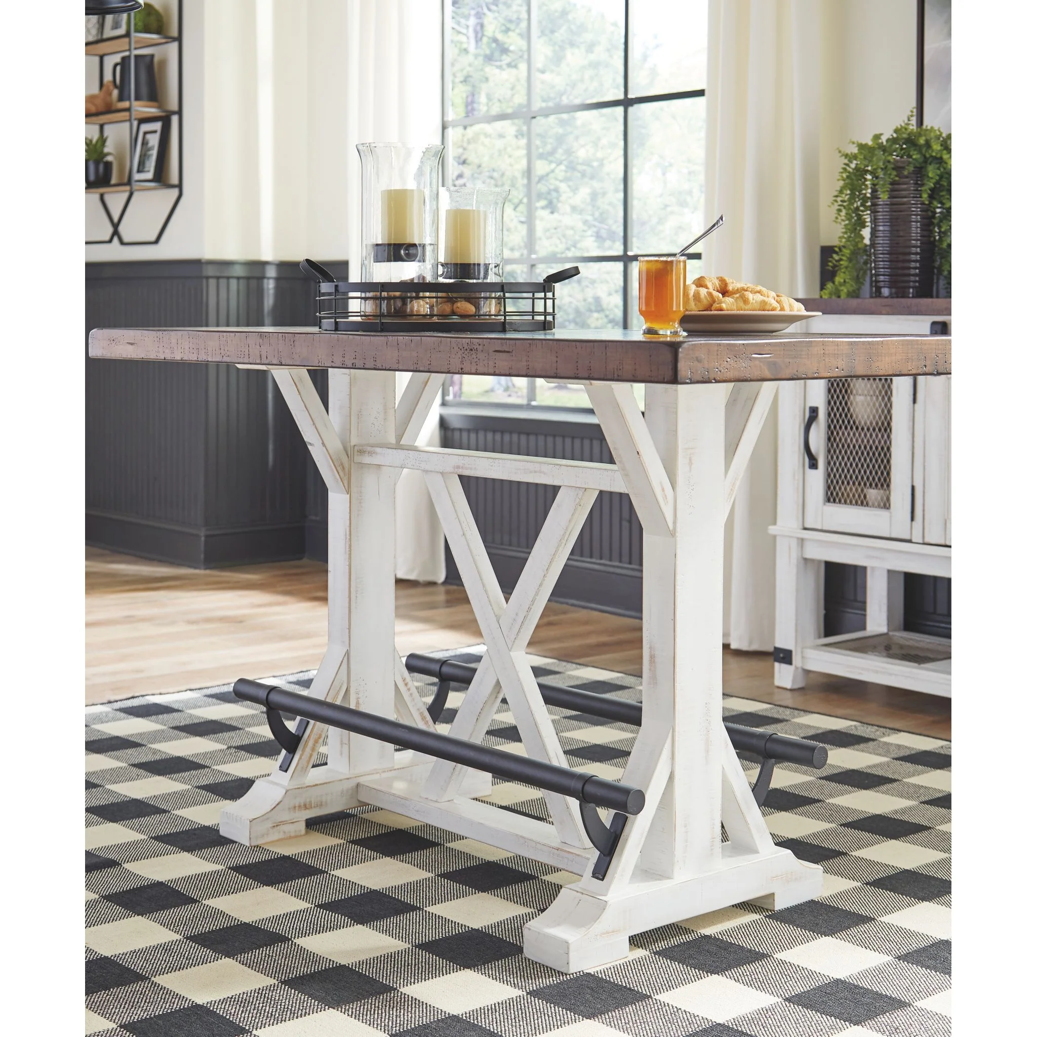 Valebeck Counter Height Table - White/Brown - (D546-13) - Image 3