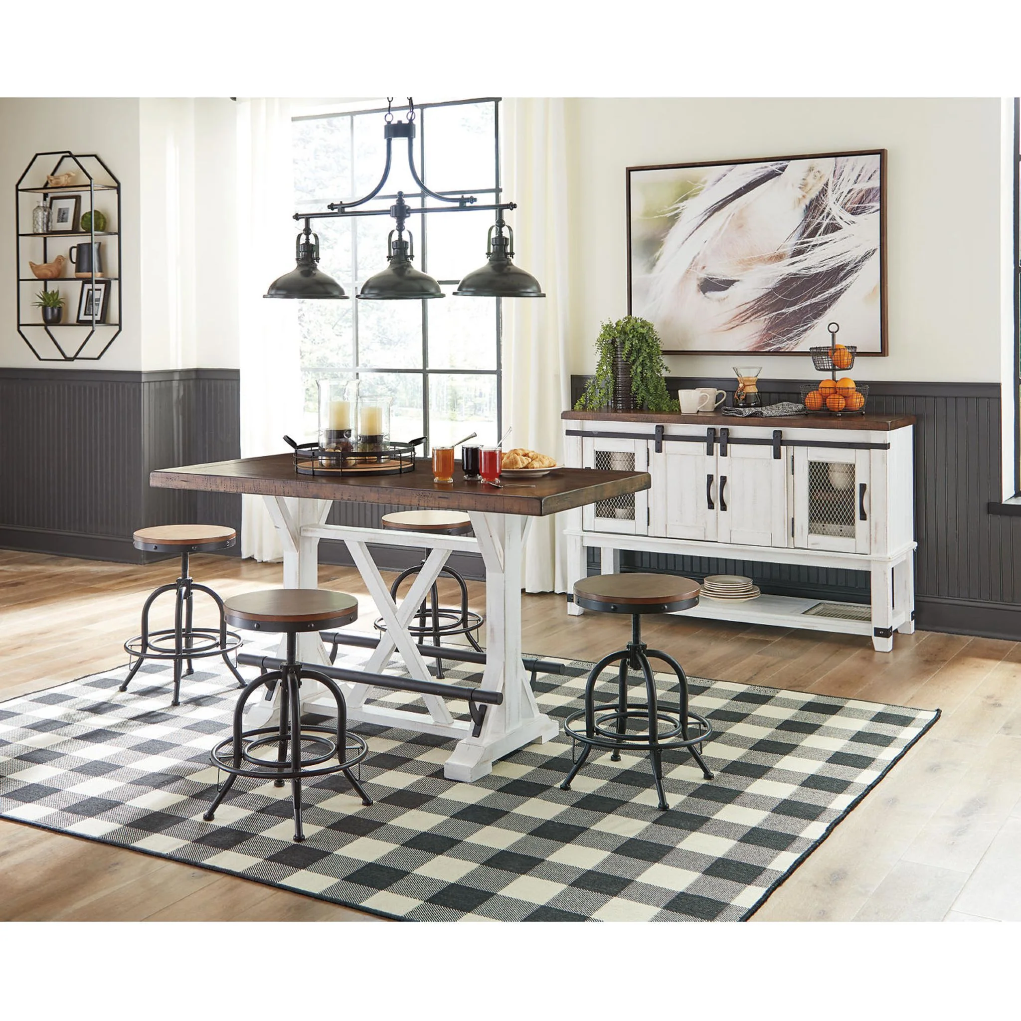 Valebeck Counter Height Table - White/Brown - (D546-13) - Image 7