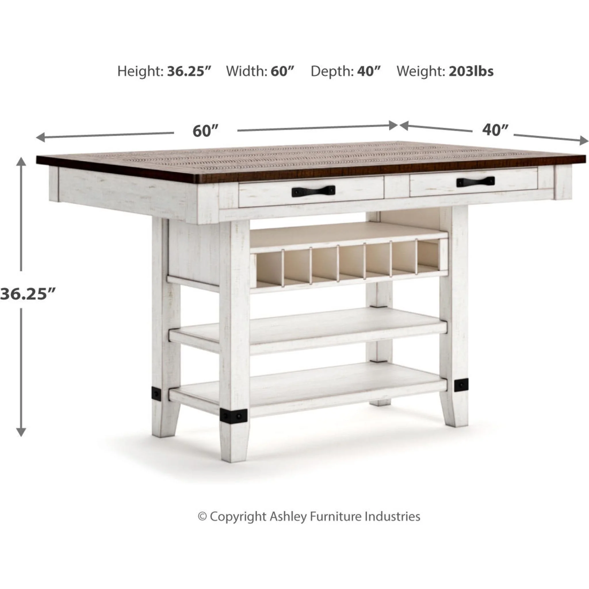 Valebeck Counter Height Table - White/Brown - (D546-32) - Image 10