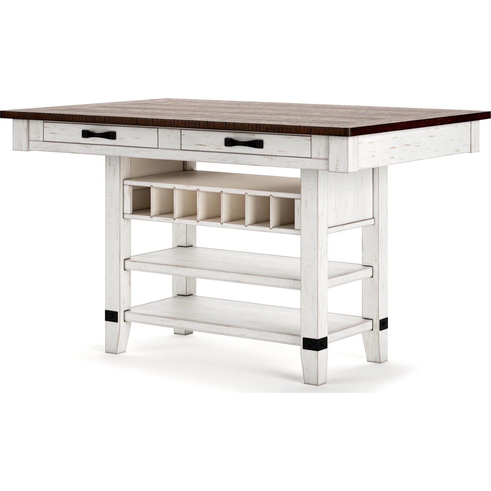 Valebeck Counter Height Table - White/Brown - (D546-32) - Image 4