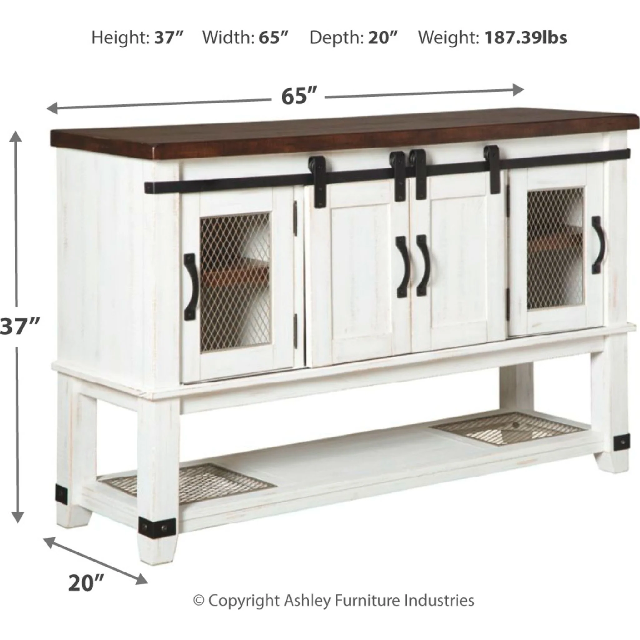 Valebeck Dining Server - White/Brown - (D546-60) - Image 4
