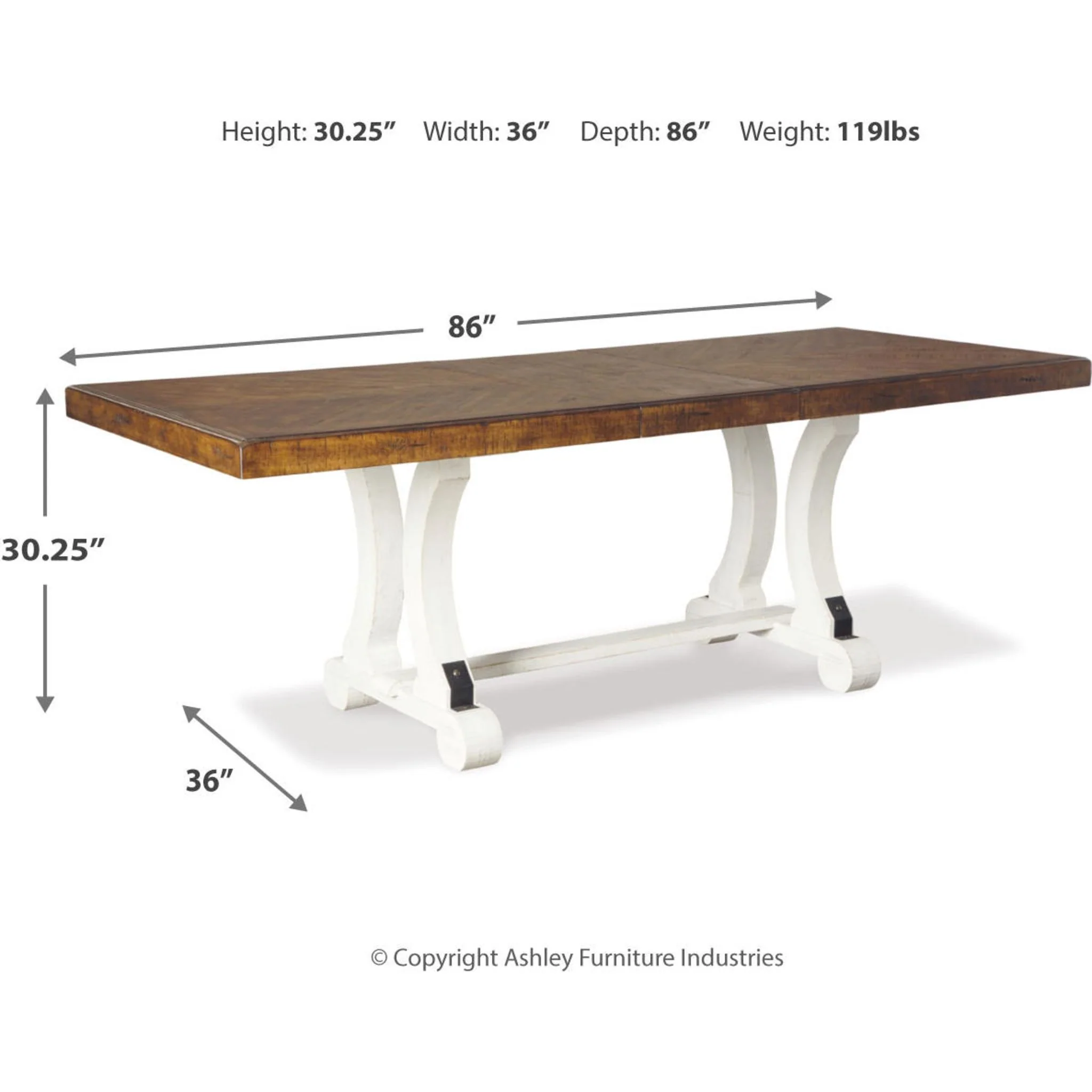 Valebeck Dining Extension Table - White/Brown - (D546-35) - Image 37