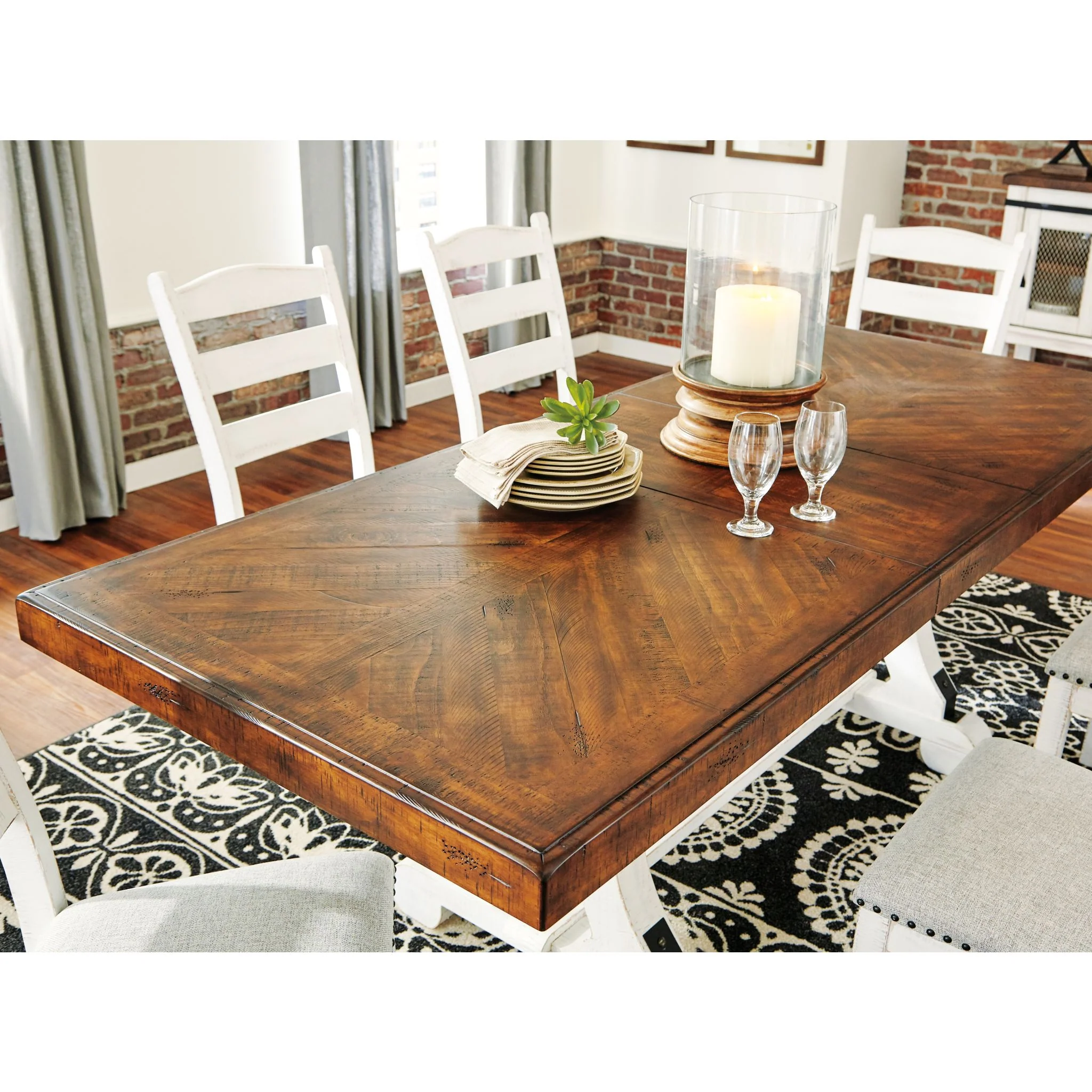 Valebeck Dining Extension Table - White/Brown - (D546-35) - Image 4
