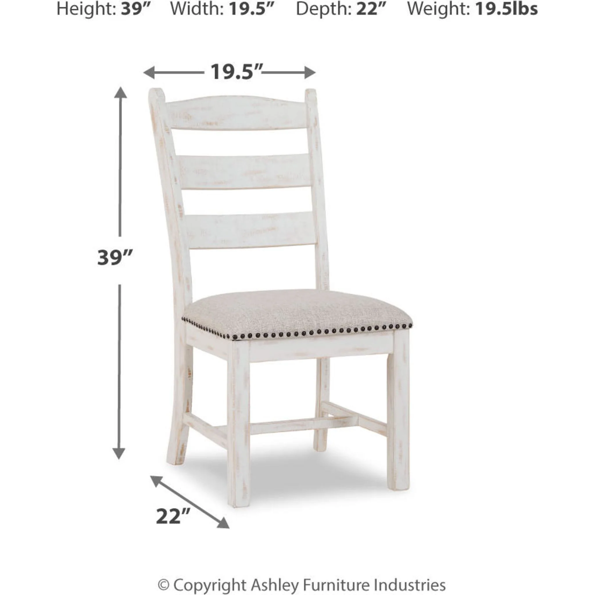 Valebeck Side Chair - Beige-White - (D546-01) - Image 14