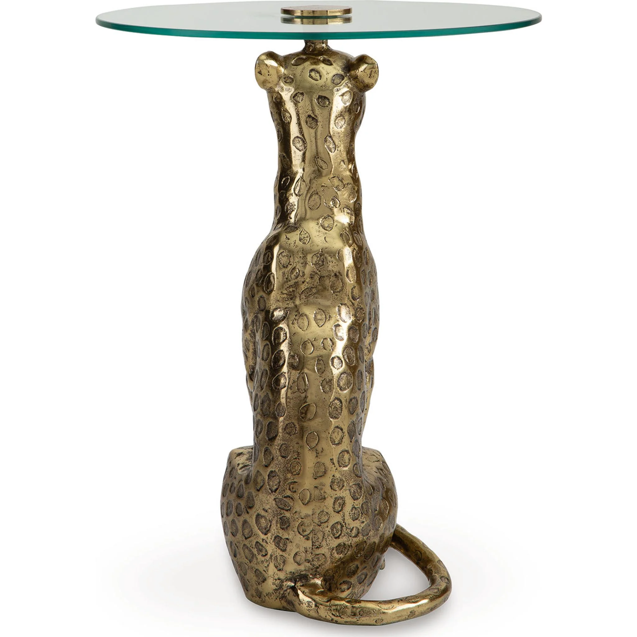 Vallain Accent Table - Antique Gold Finish - Image 3