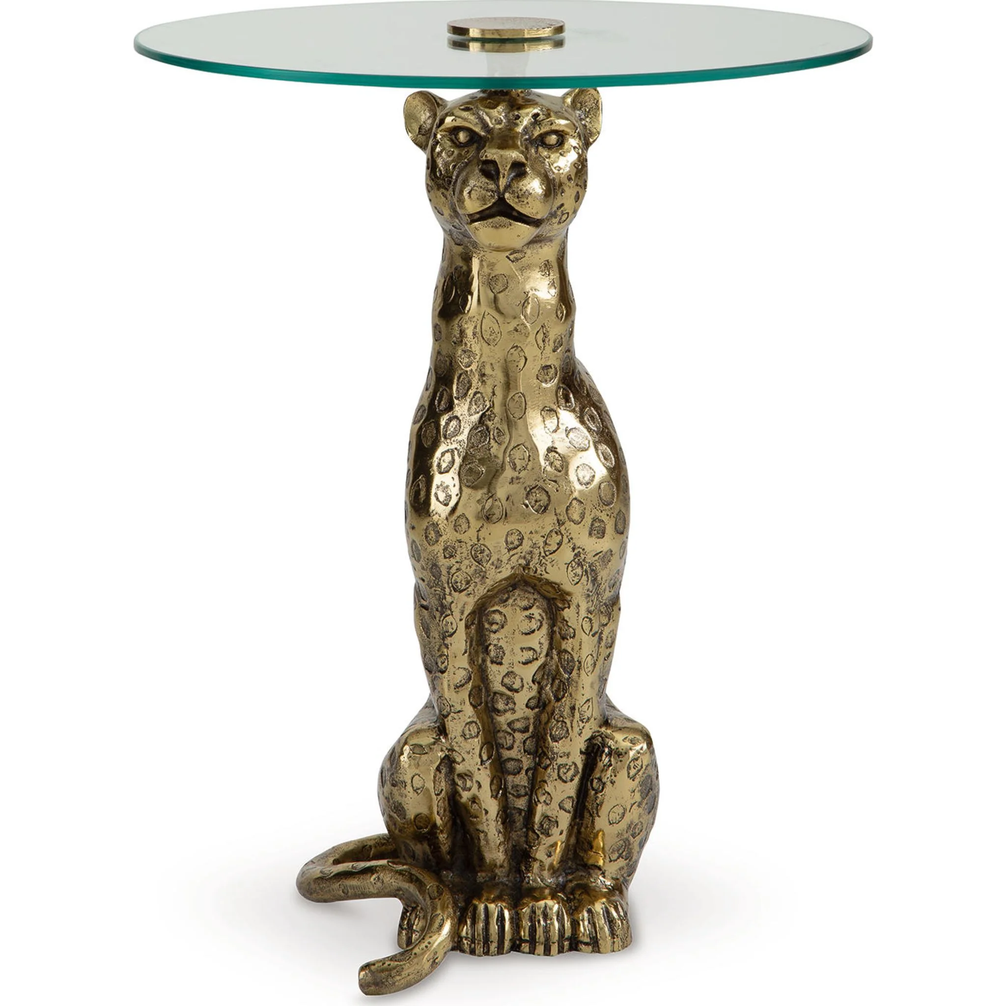 Vallain Accent Table - Antique Gold Finish - Image 5