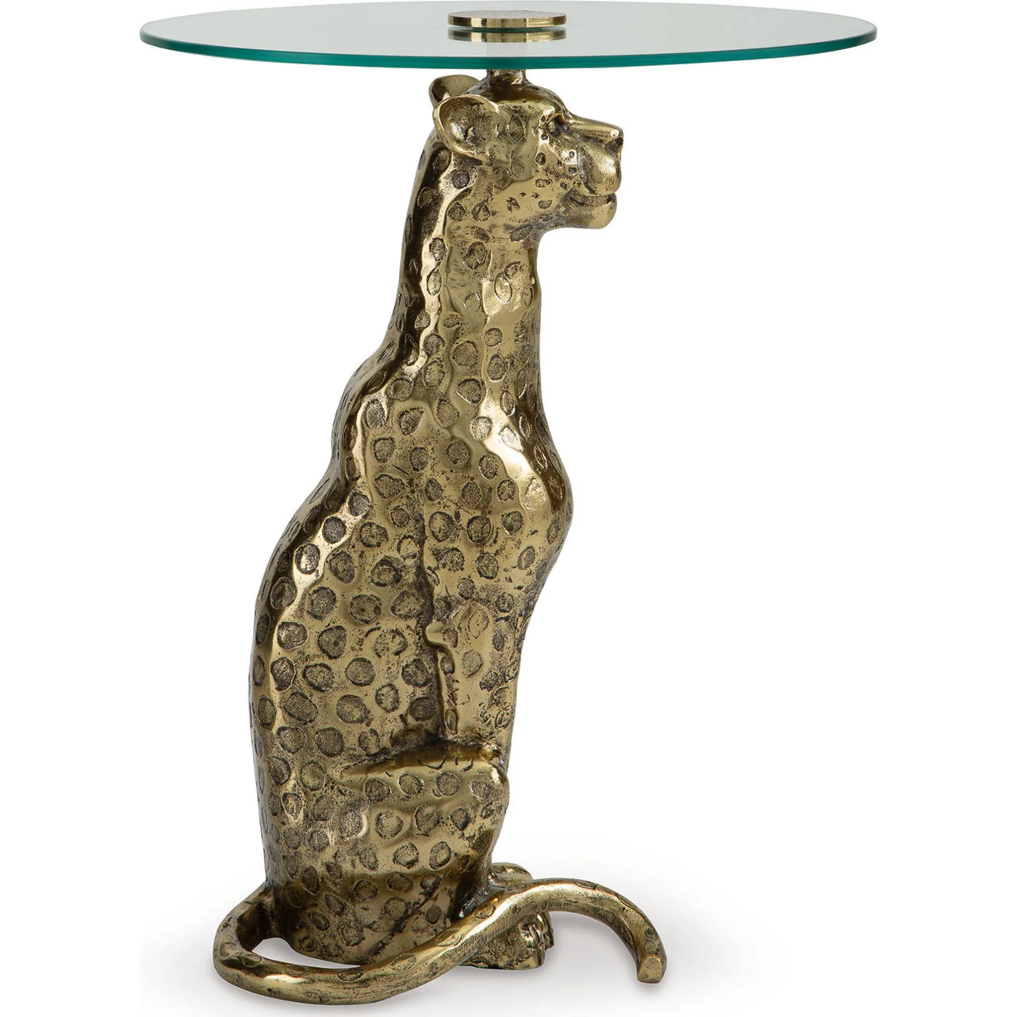 Vallain Accent Table - Antique Gold Finish - Image 6