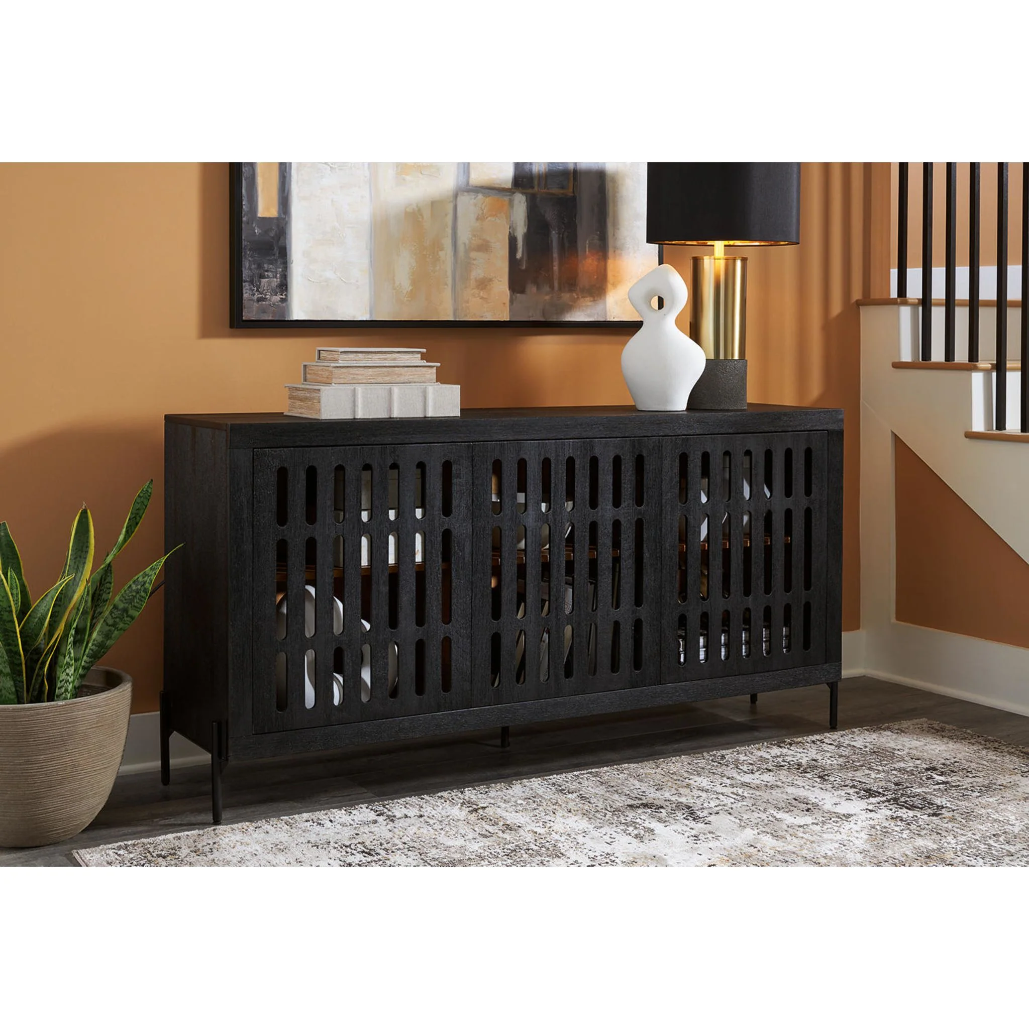 Vallisburg Accent Cabinet - Black/Natural - Image 2
