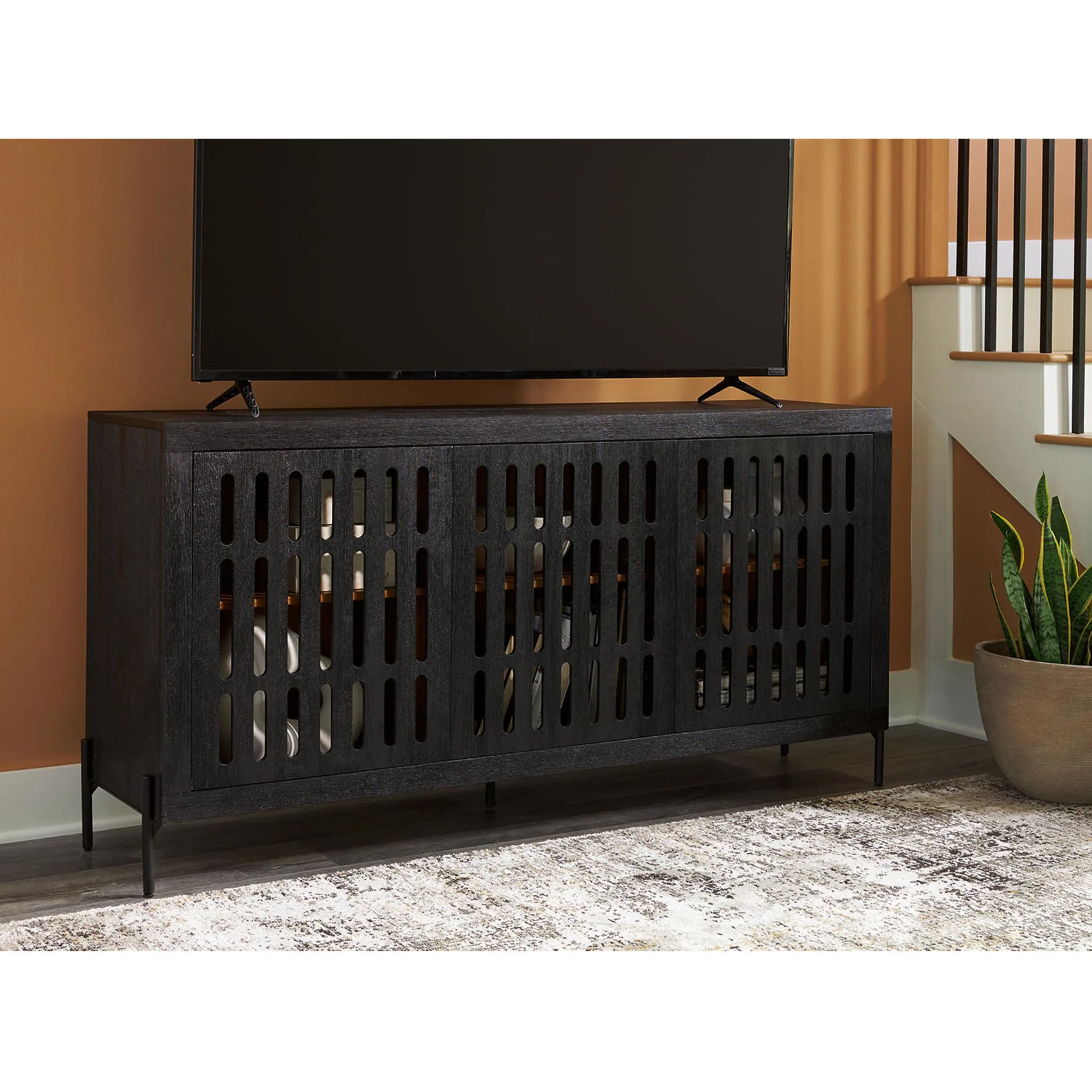 Vallisburg Accent Cabinet - Black/Natural - Image 8