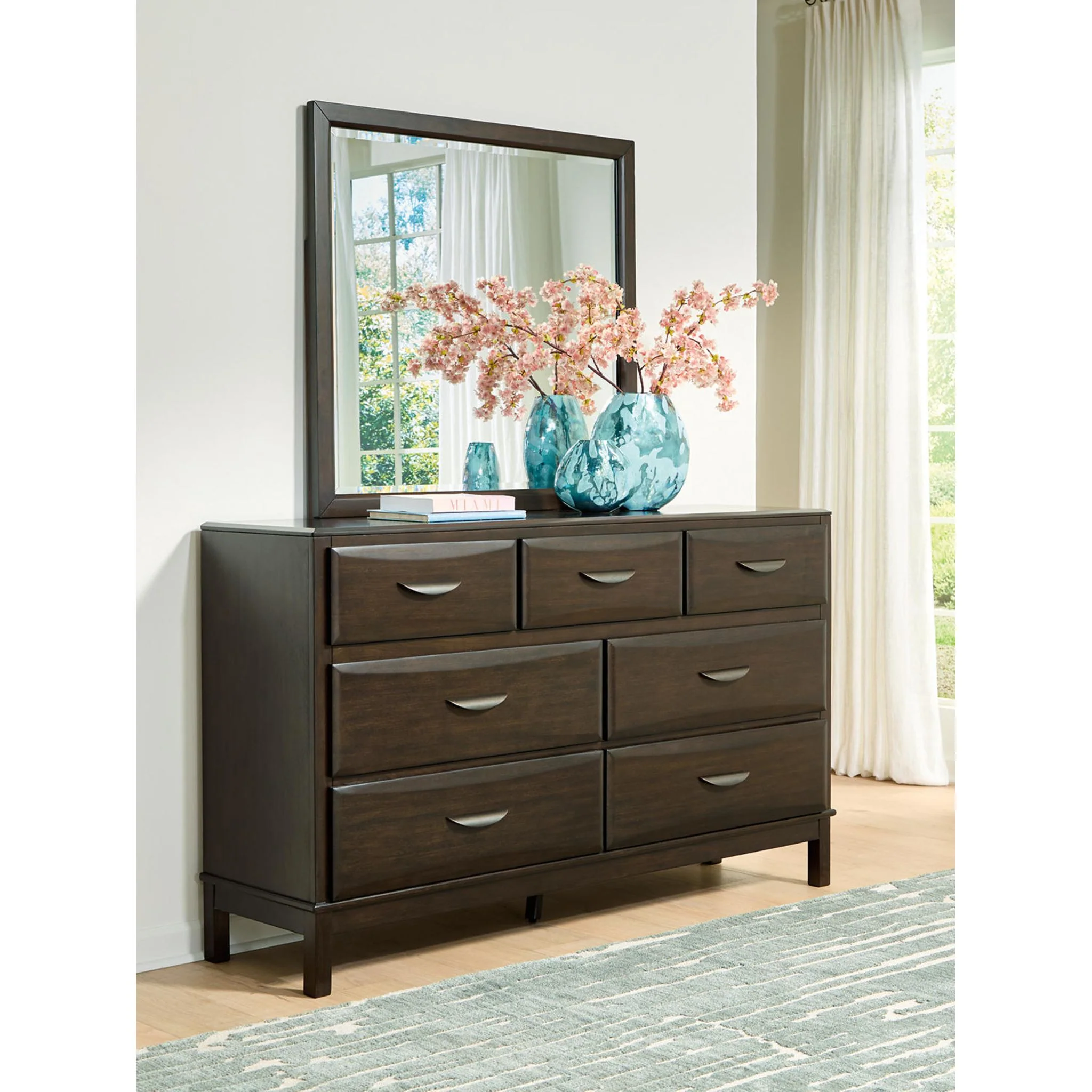 Vanmore Dresser and Mirror - Dark Brown - Image 2