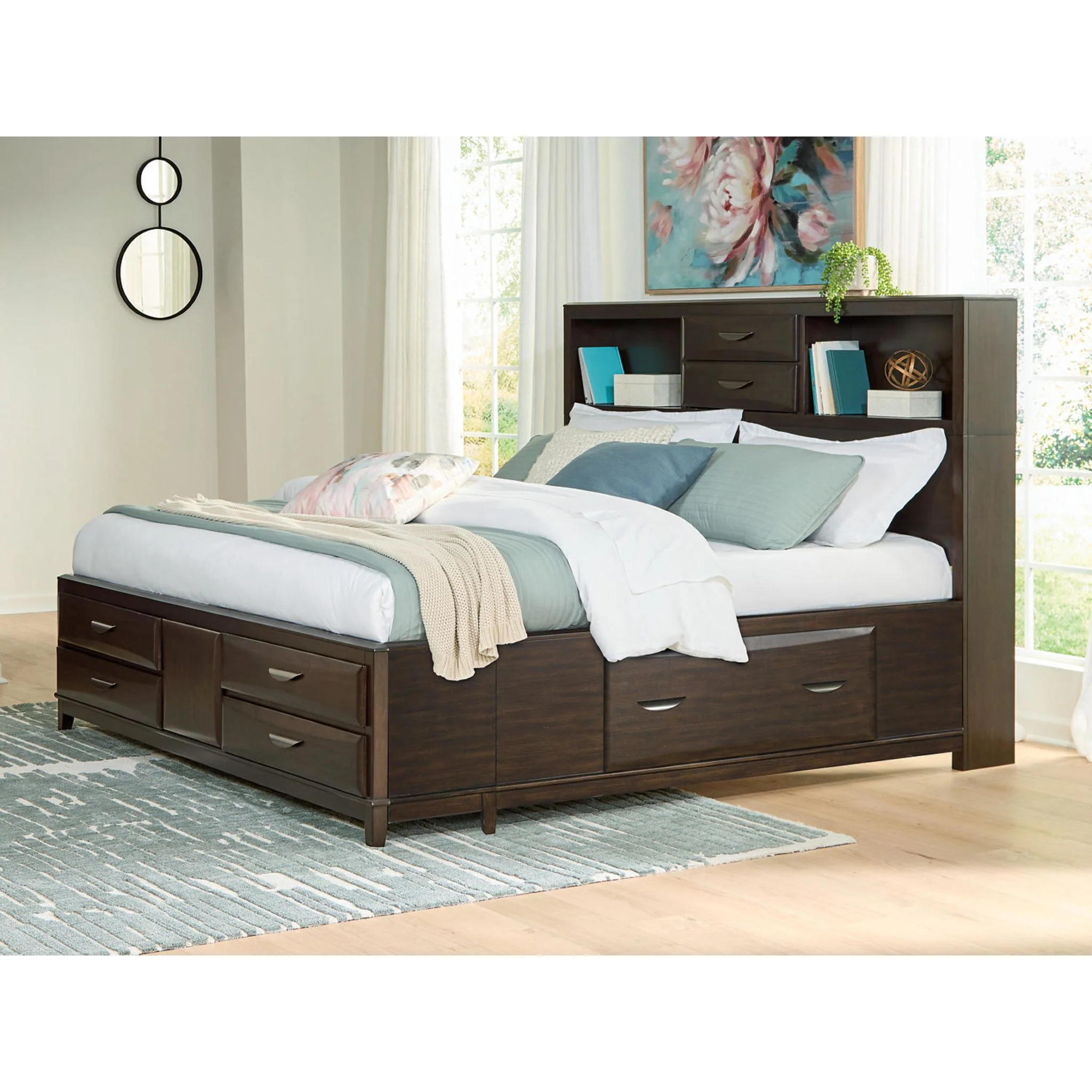 Vanmore King Storage Bed - Dark Brown - Image 2