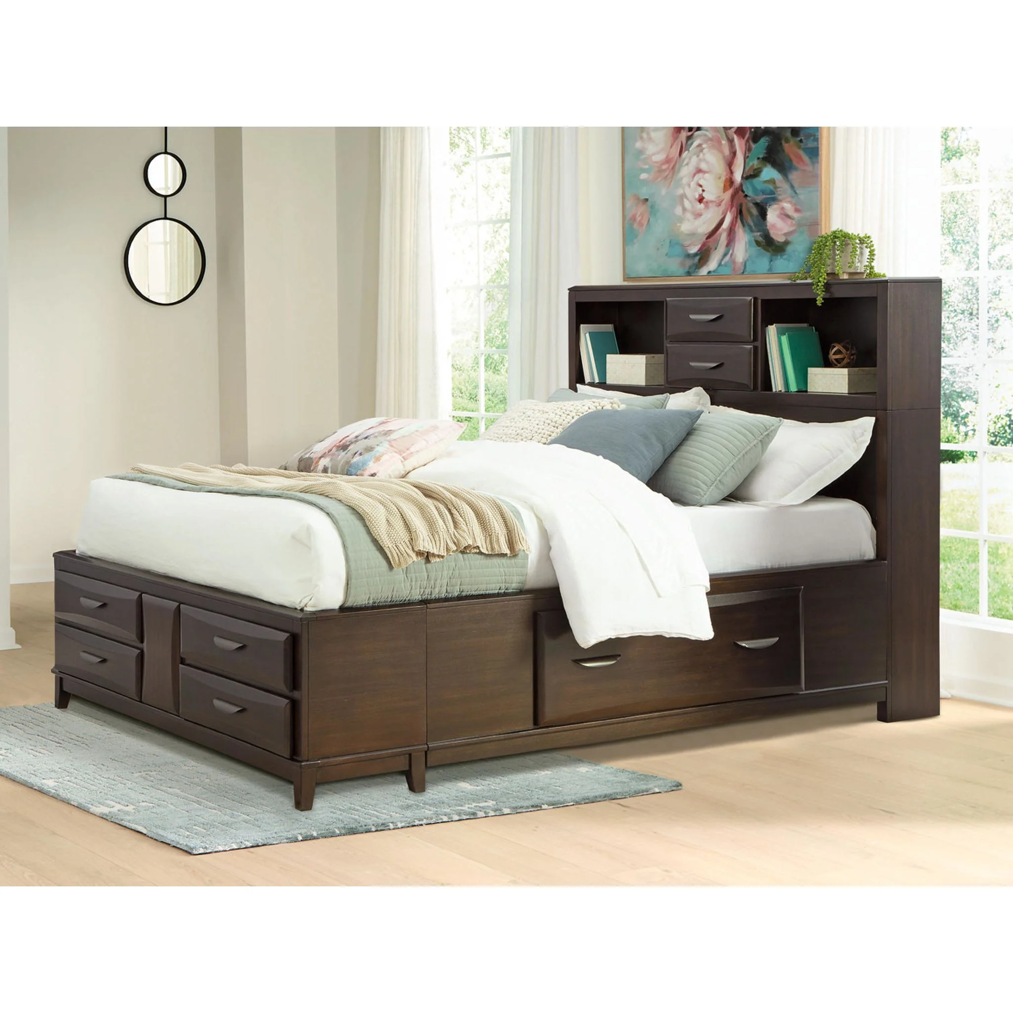 Vanmore Queen Storage Bed - Dark Brown - Image 2