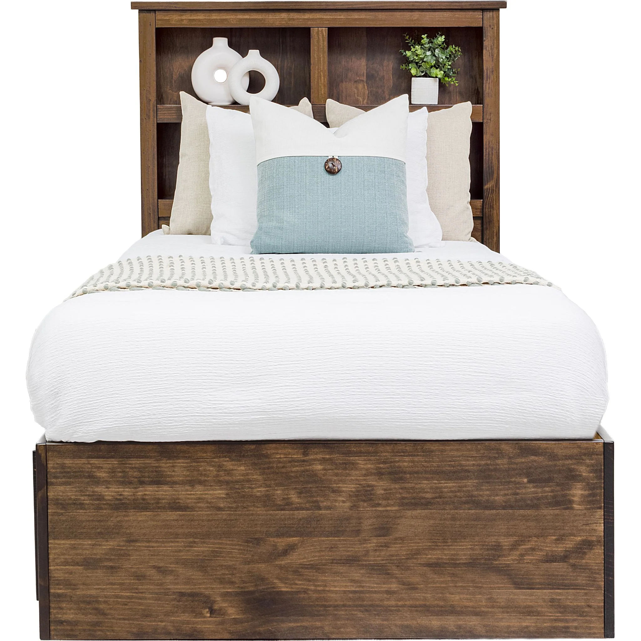 Vera Twin Bookcase Right Storage Bed - Truffle - Image 2
