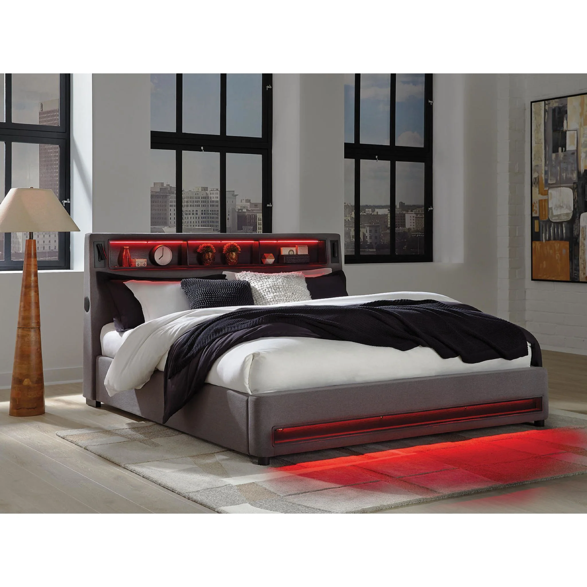 Verishaw King Upholstered Bed - Gray - Image 10