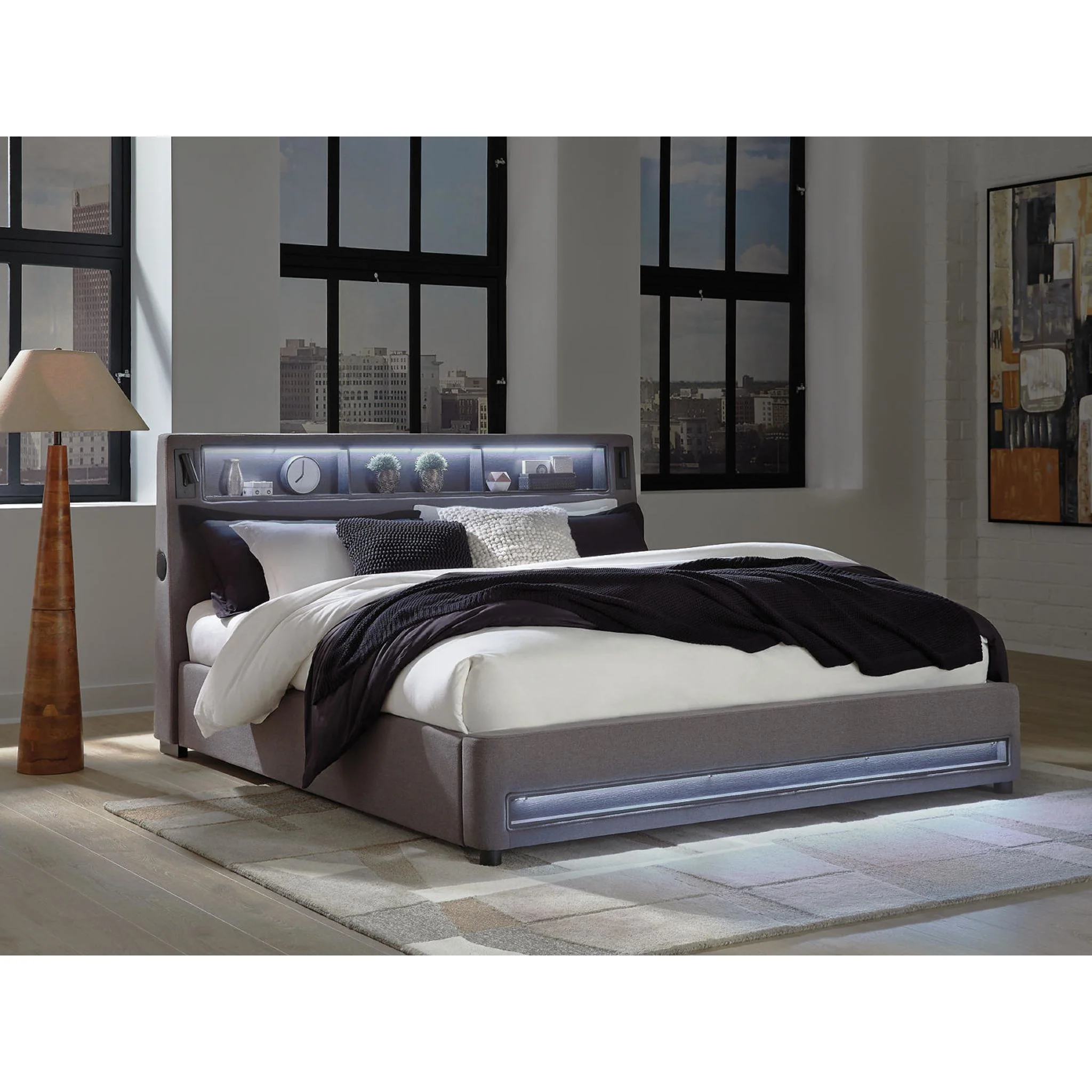 Verishaw King Upholstered Bed - Gray - Image 11