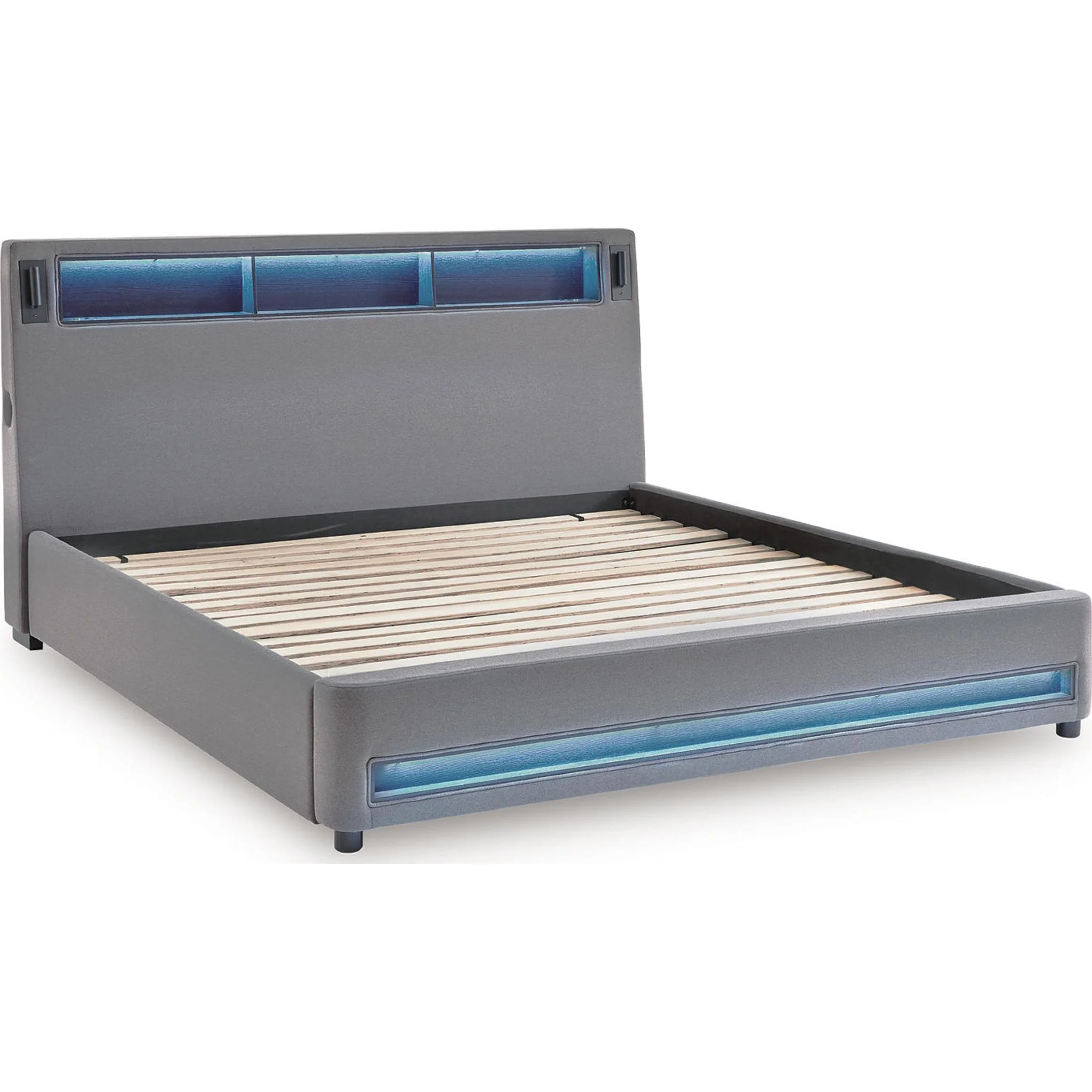 Verishaw King Upholstered Bed - Gray - Image 12