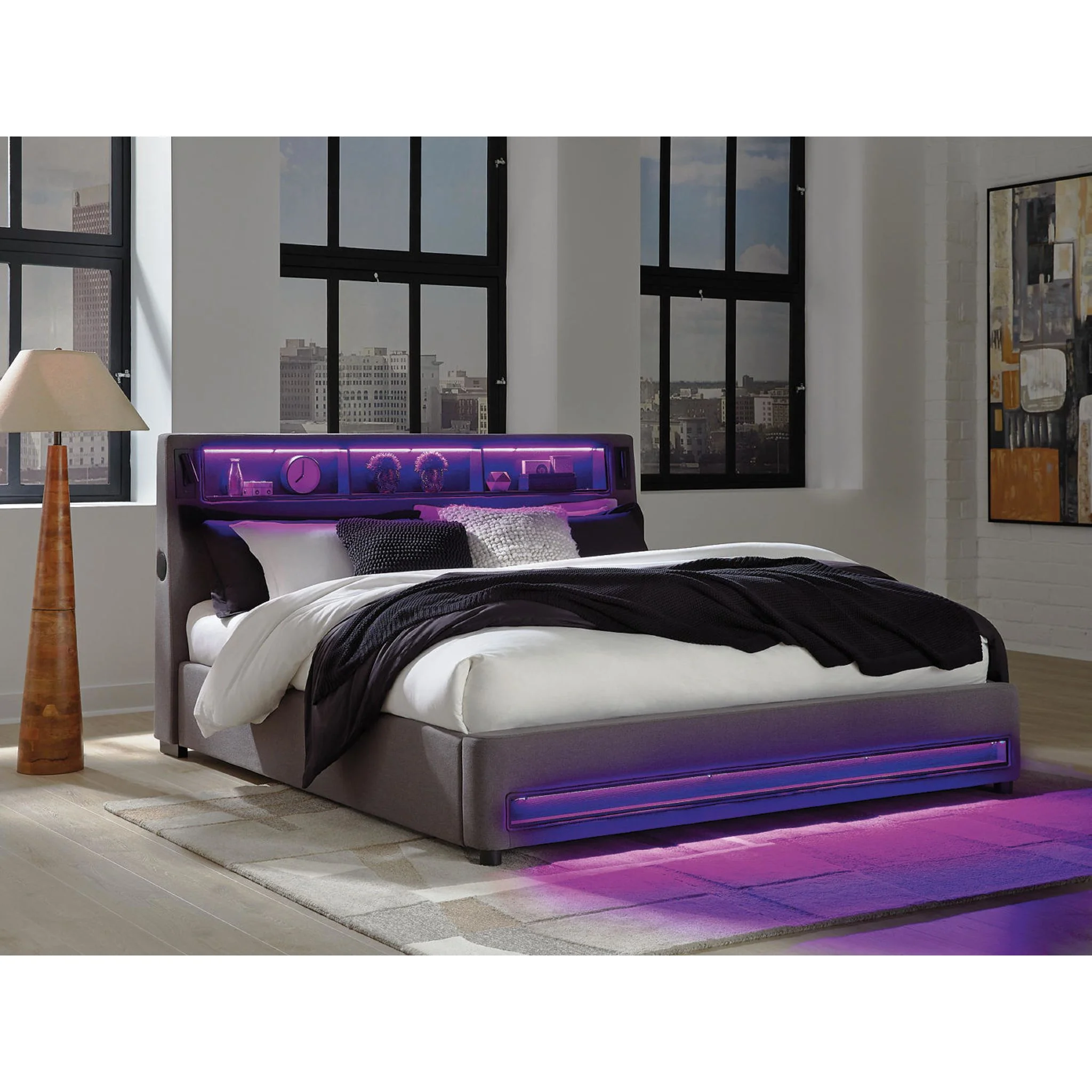 Verishaw King Upholstered Bed - Gray - Image 9