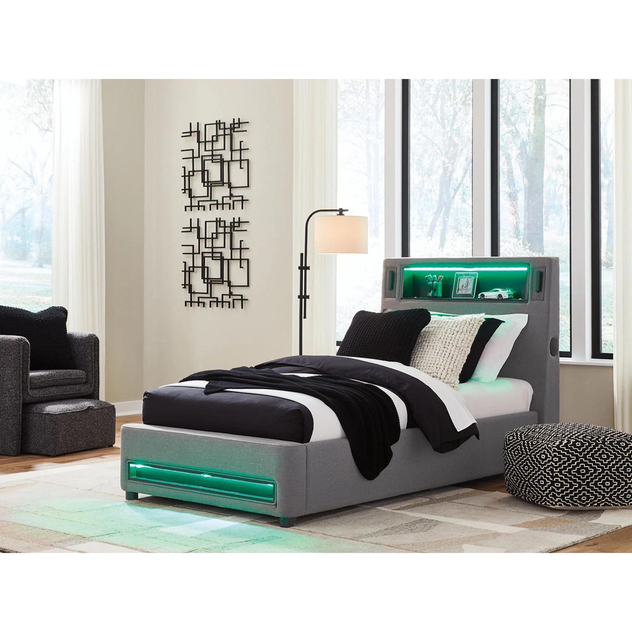 Verishaw Upholstered Bed - Gray - Image 3