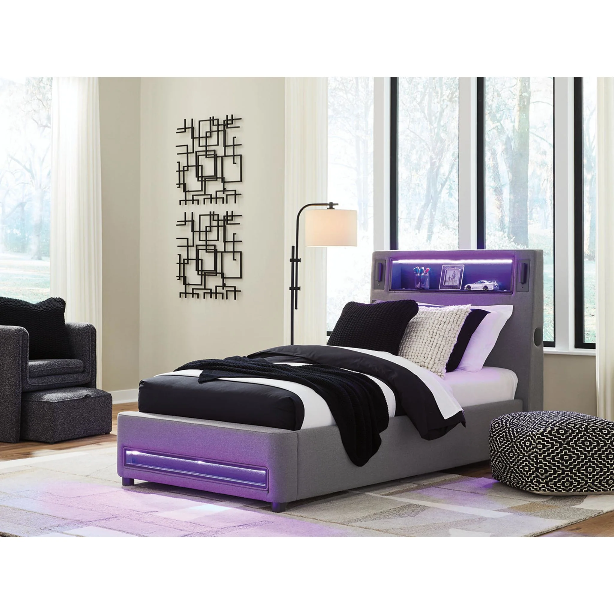 Verishaw Upholstered Bed - Gray - Image 8